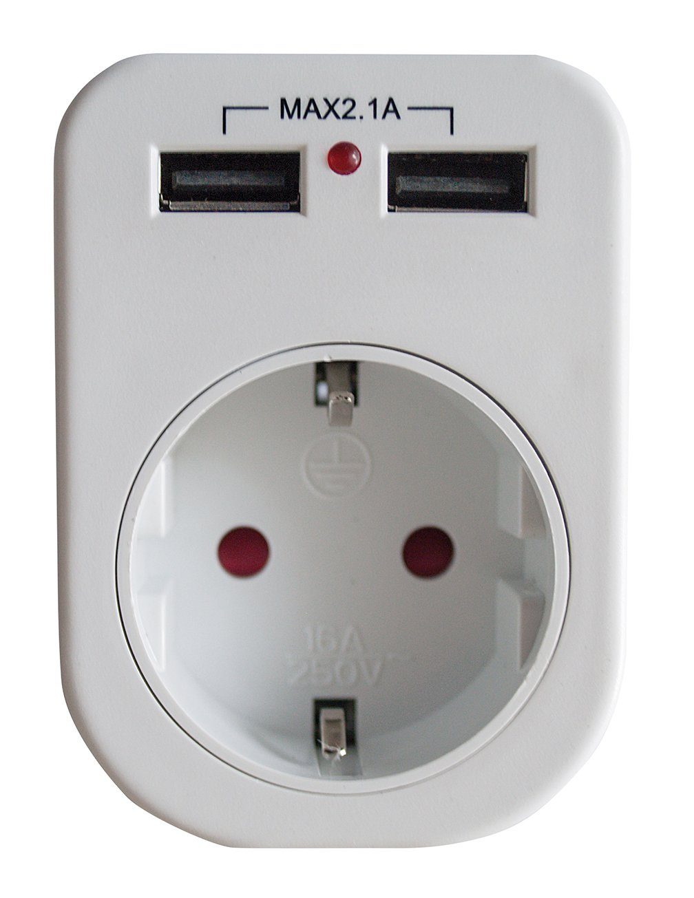 Ladeadapter Mehrfachsteckdose, USB 2,1A Maxtrack