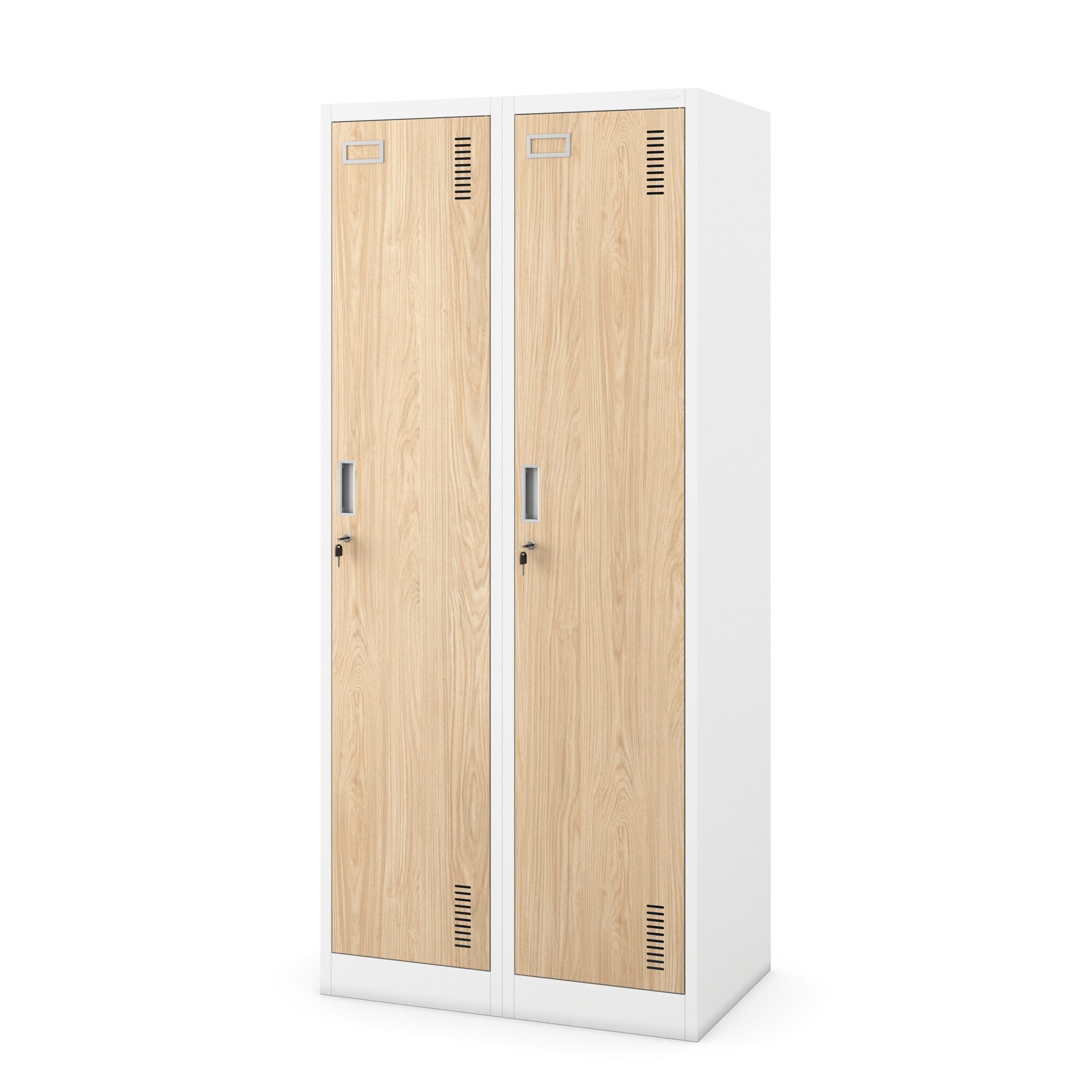 Jan Nowak Mehrzweckschrank Metall Umkleideschrank 80 cm KACPER 4 Fächer Kleiderstange (Spind Personalschrank Arbeitsraum Fitness Umkleide Sozialraum, 0,6 mm 180 x 80 x 50 cm Lüftungsschlitze Wandmontage robust) Haken abschließbar Zylinderschloss langlebig 13 Farben Stahl
