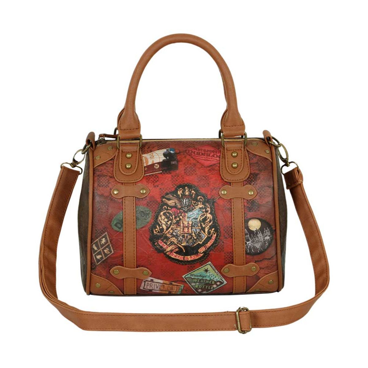 Harry Potter Handtasche Railway Damen Handtasche Braun mit Reißverschluss und Griffen