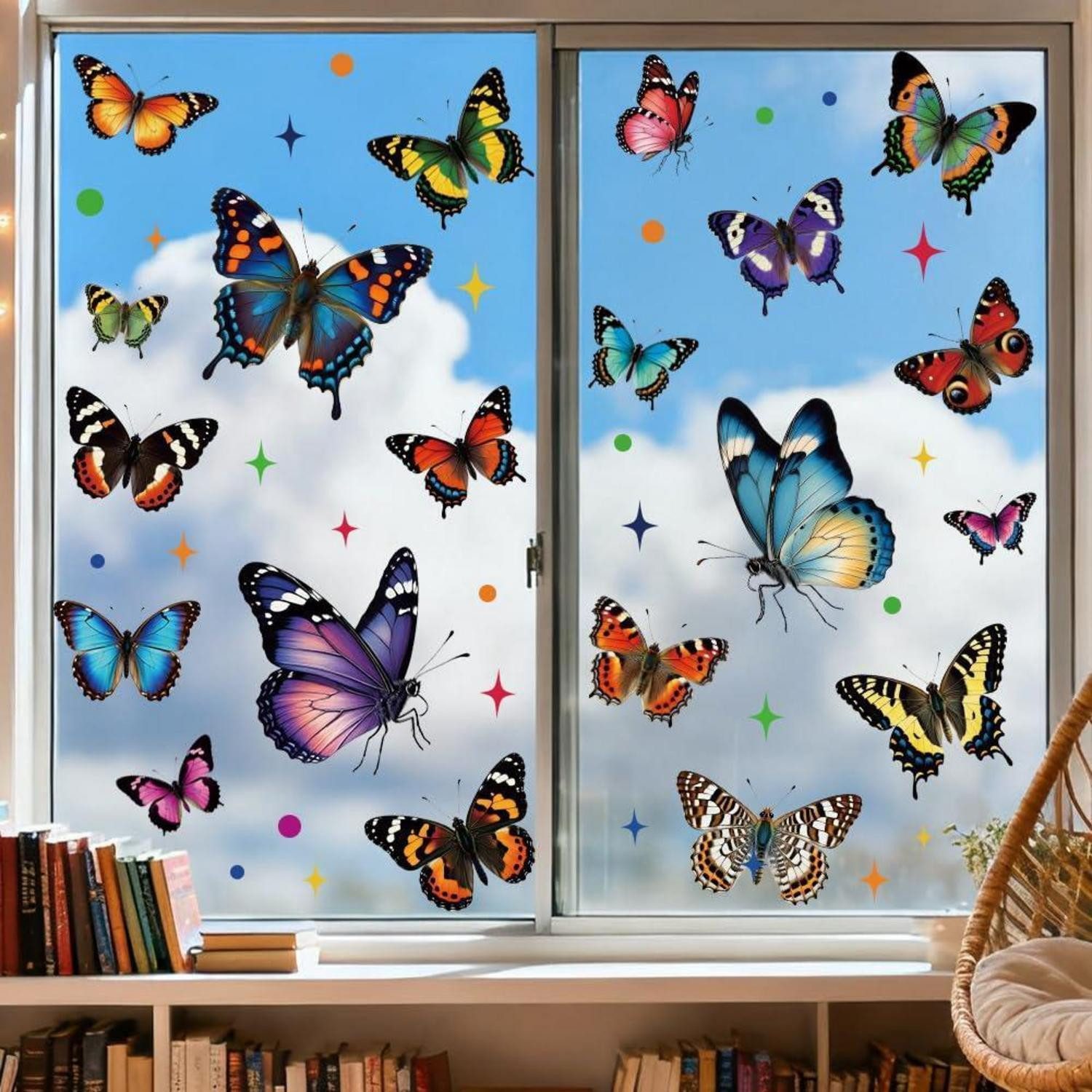 LuxusKollektion Fensterbild Fensterbilder Schmetterlinge doppelseitig wiederverwendbar