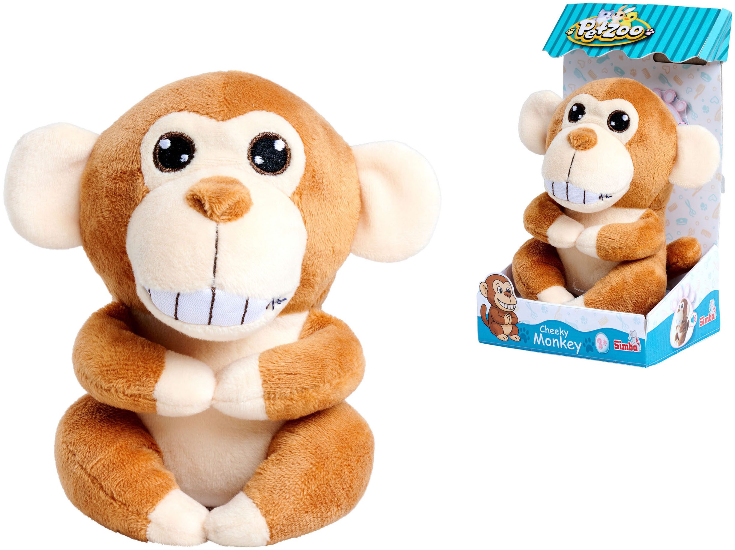 SIMBA Plüschfigur PetZoo Cheeky Monkey, mit Sprechfunktion