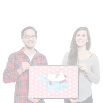 Fußmatte Einhorn verliebt auf Wolke - Rot Pastell - Geschenk, Unicorn, Türvorl, Mr. & Mrs. Panda, Höhe: 0.5 mm