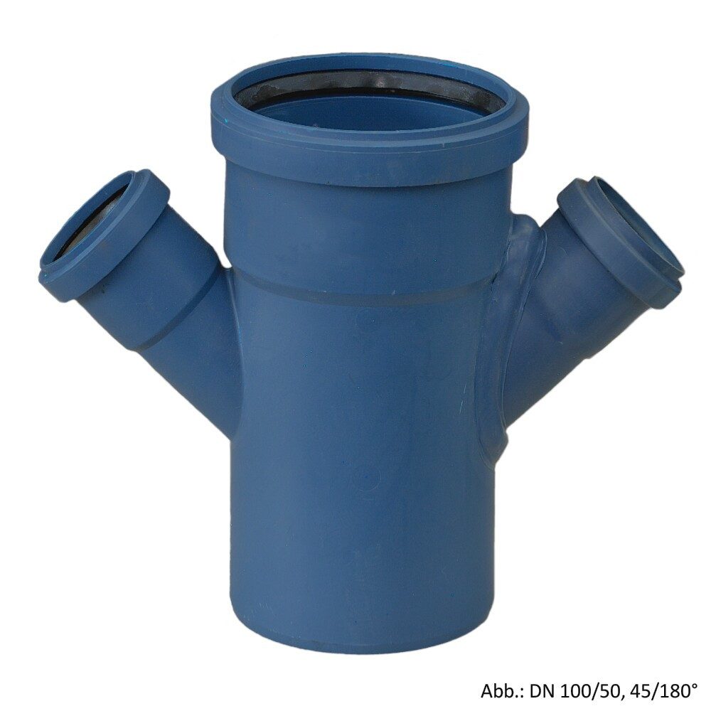 POLOPLAST Wasserrohr POLOPLAST POLO-KAL NG Doppelabzweig DN 125/110, 45/180°