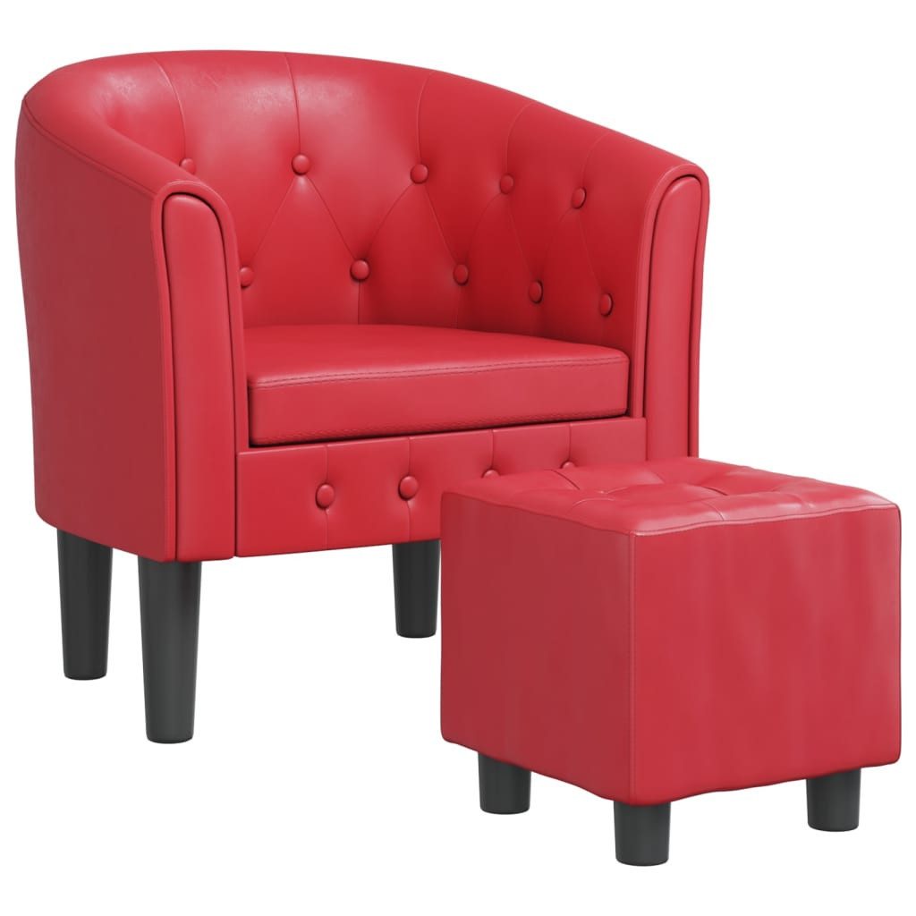 vidaXL Sessel Clubsessel mit Fußhocker Rot günstig online kaufen