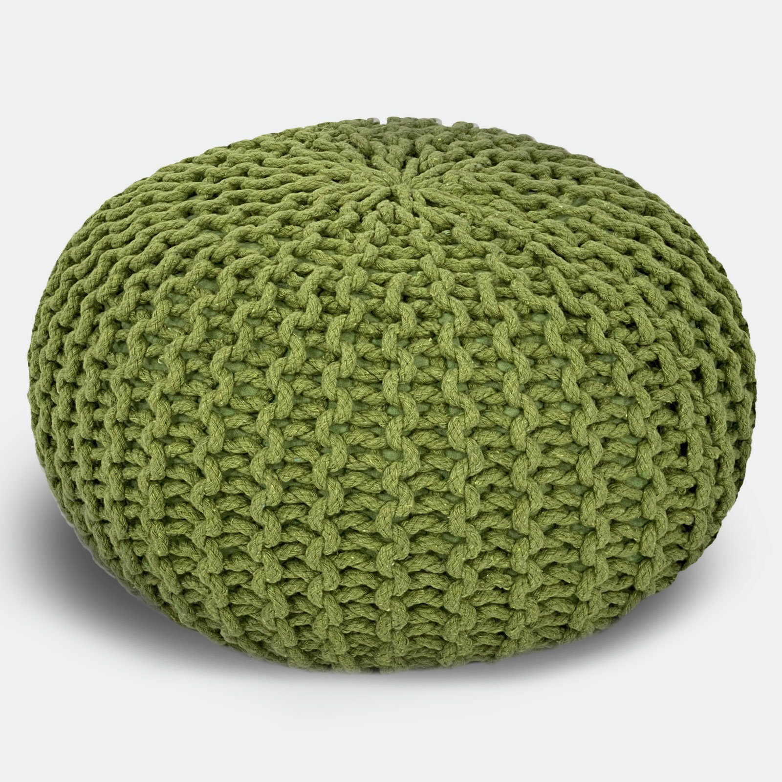 Casamia Pouf Pouf Ø 55 o. 45 cm Strickhocker Sitzpouf Bodenkissen nachhaltig