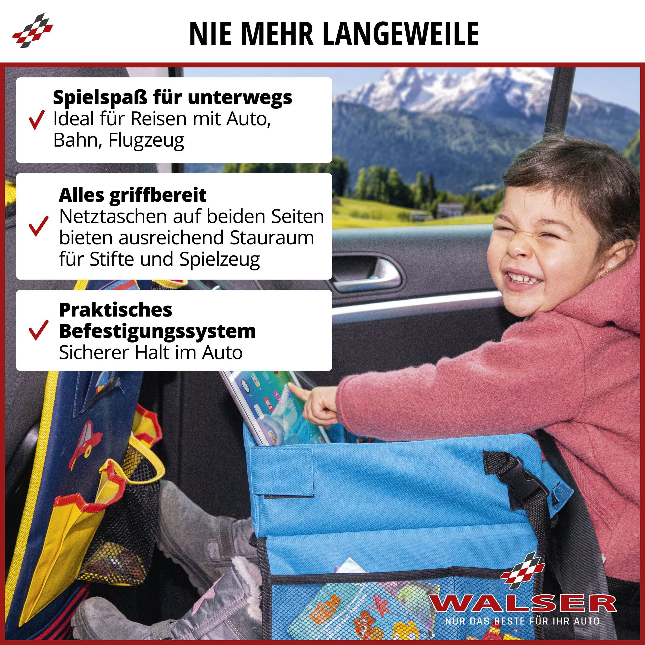WALSER Autokindersitz Kinderreisespieltisch Lenny, ab: ab 4 Jahre, bis: - 10 Jahren, (1 Stück, 1-tlg)