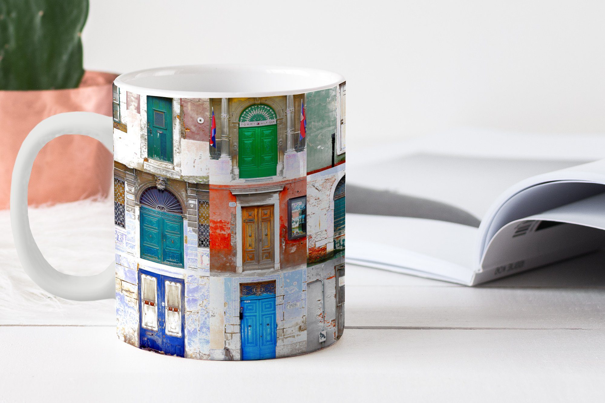 Türen - Regenbogen Architektur Geschenk MuchoWow Tasse Kaffeetassen, - - Teetasse, Collage, Becher, Keramik, Teetasse,