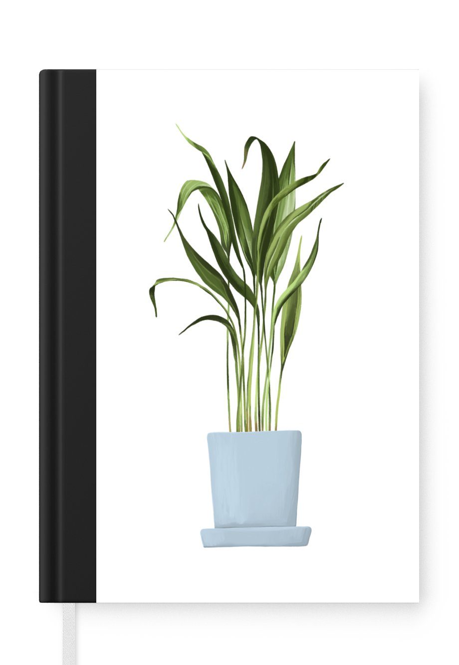 MuchoWow Notizbuch Zimmerpflanze - Blumentopf - Weiß, Journal, Merkzettel, Tagebuch, Notizheft, A5, 98 Seiten, Haushaltsbuch