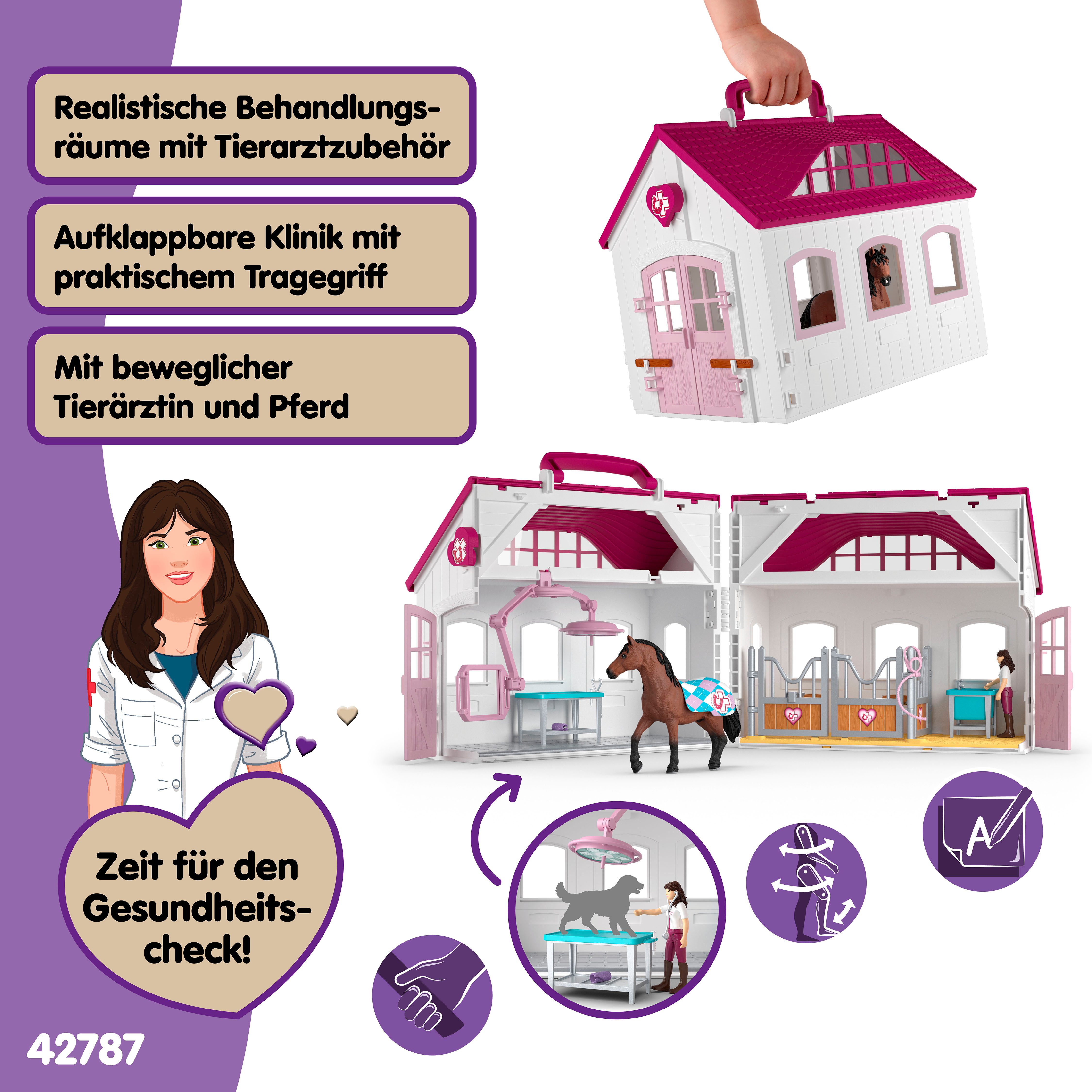 Schleich® Spielwelt HORSE CLUB, Pferdeklinik Heilende Hufe (42787), (64-tlg) – Bild 3 von 5