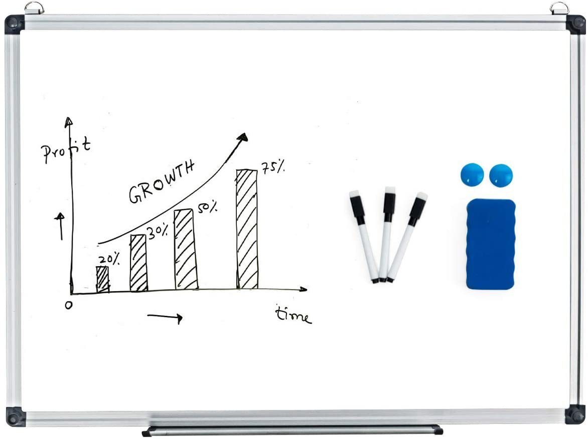 COSTWAY Magnettafel, Whiteboard, Pinnwand Wandtafel Board mit Alurahmen