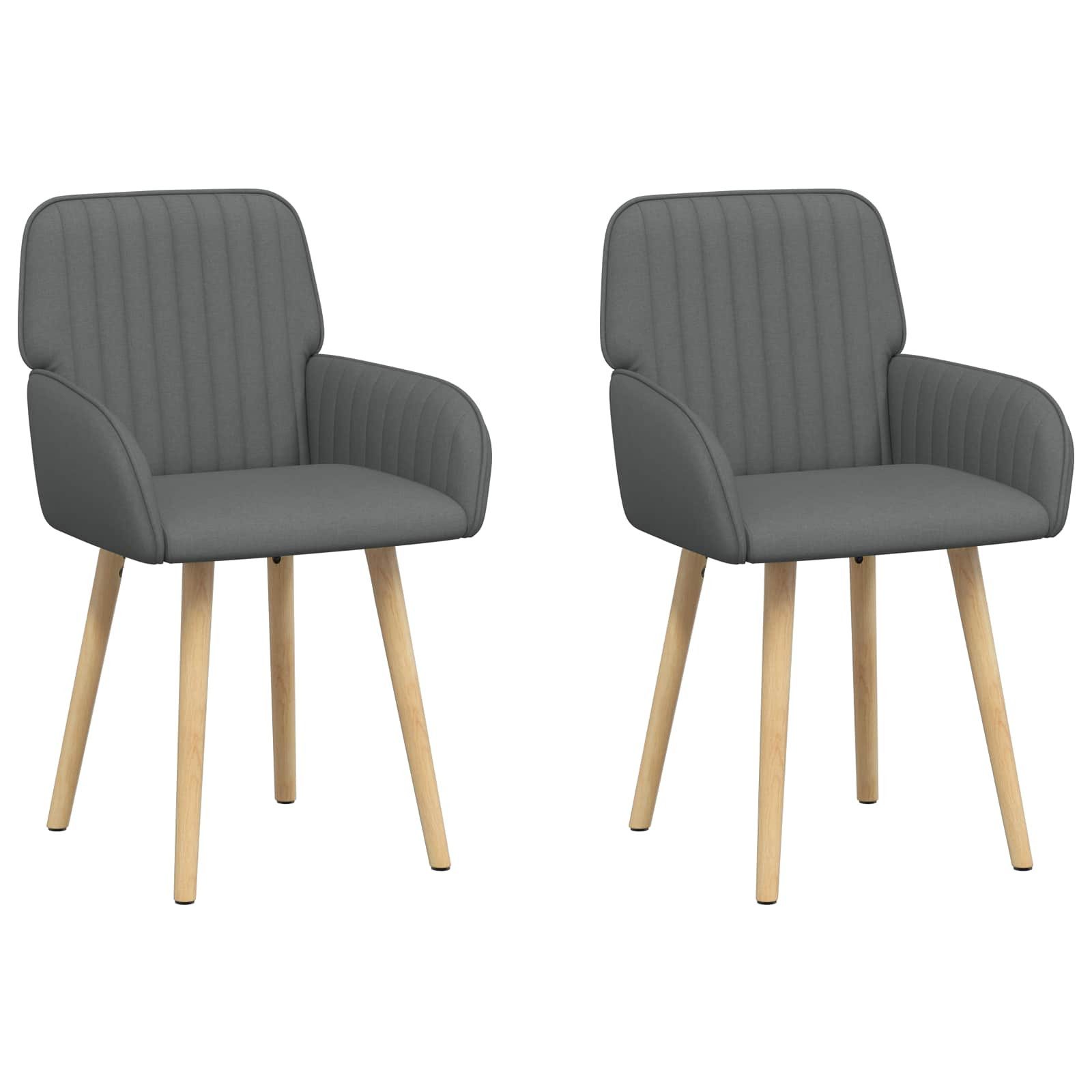 vidaXL Esszimmerstuhl Esszimmerstühle 2 stk. Stoff Dunkelgrau 56,5 x 50 x 87,5 cm (2 St)