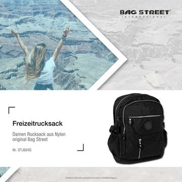 BAG STREET Freizeitrucksack Bag Street Damen Herren Sporttasche (Freizeitrucksack), Freizeitrucksack, Cityrucksack Nylon, schwarz ca. 30cm x ca. 38cm