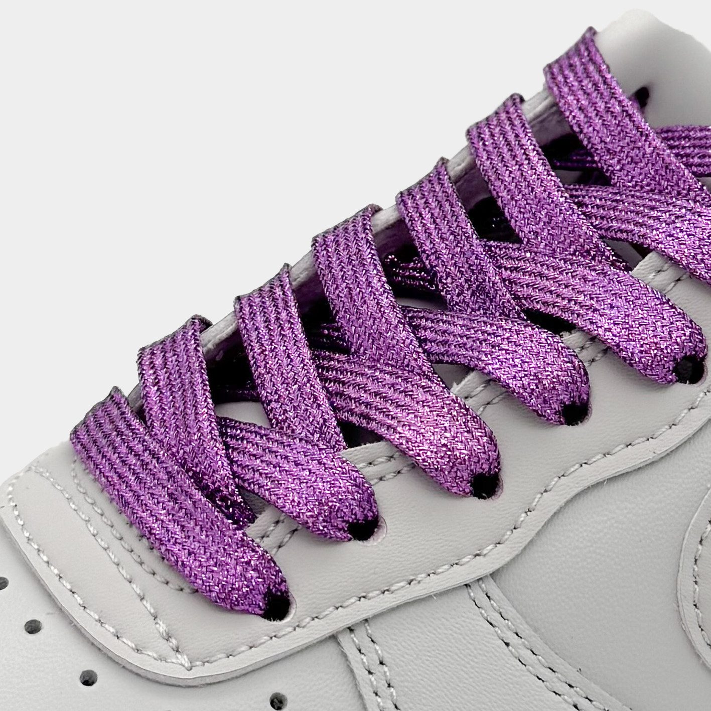 Schnürsenkel Flache Glitzer Schnürsenkel Glitter Laces Kostüm Silber Bunt Weiß 8mm