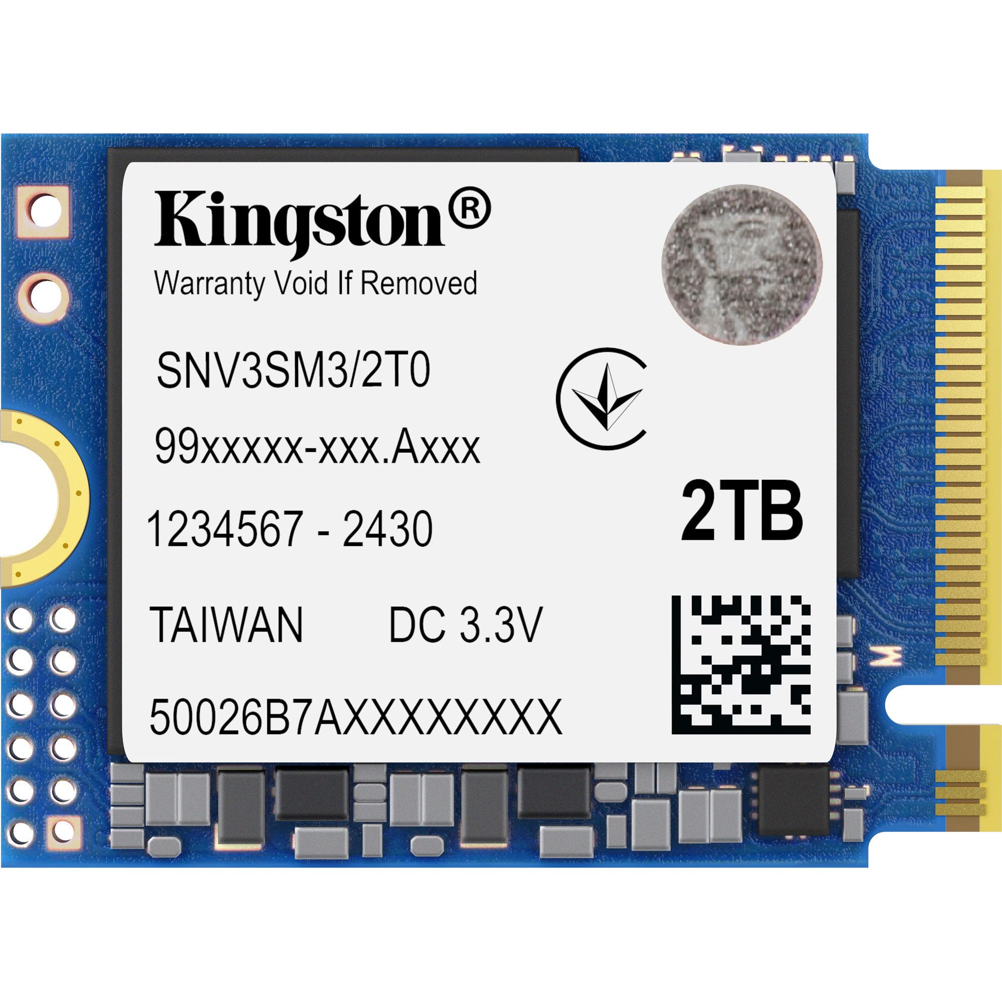 Kingston Kingston NV3 2 TB, SSD, (PCIe 4.0 x4, NVMe, M.2 interne HDD-Festplatte (2 TB) Steckkarte"