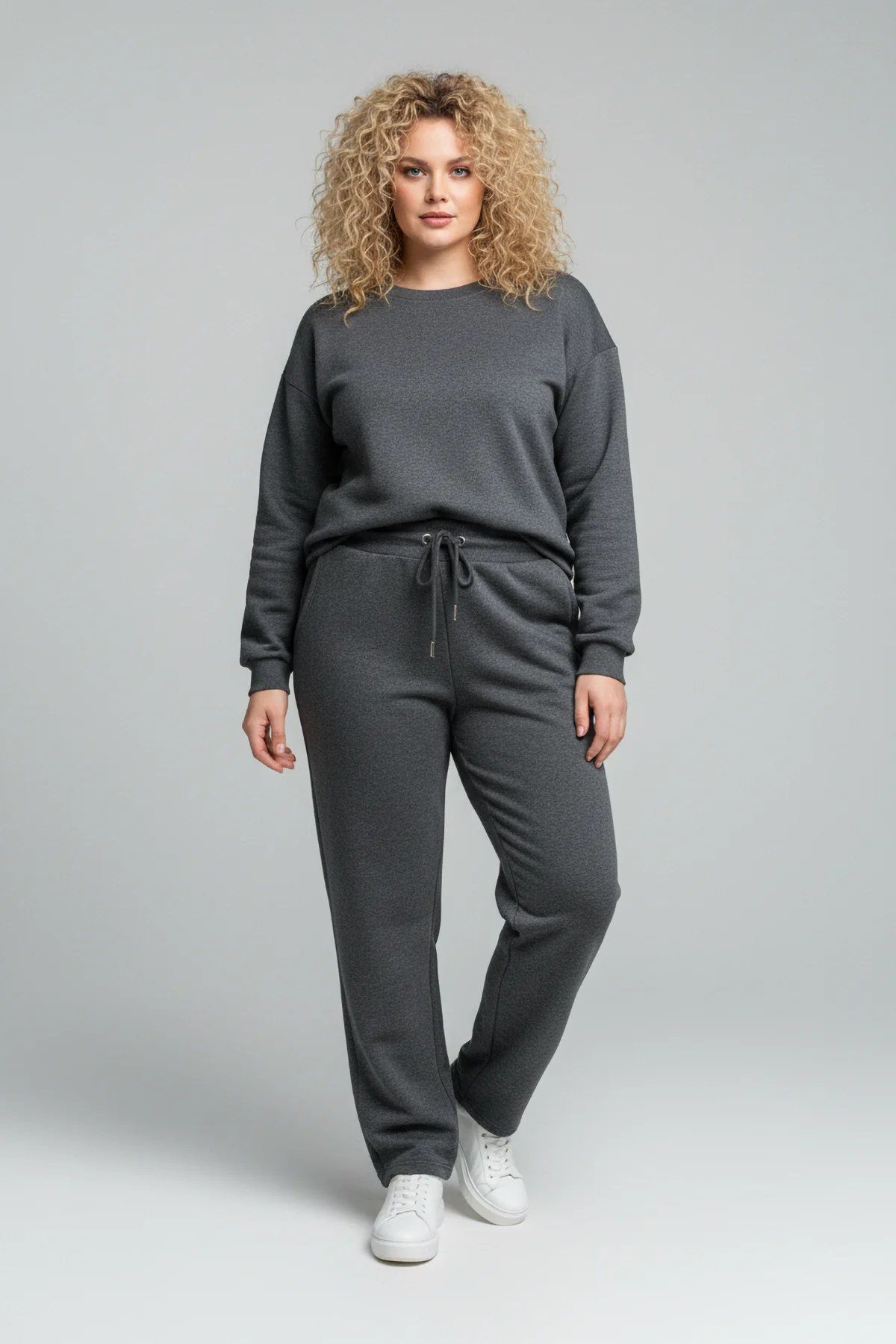 Shape of You Sweatponcho Jogginghose mit elastischem Bund und Kordelzug