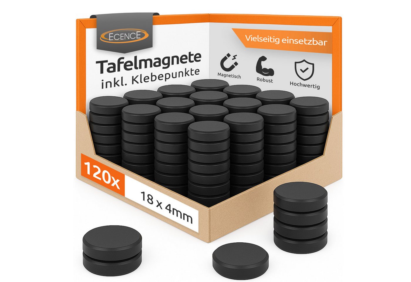 ECENCE Magnet Magnet für Magnettafel 120x Ferrit Magnet (120-St)