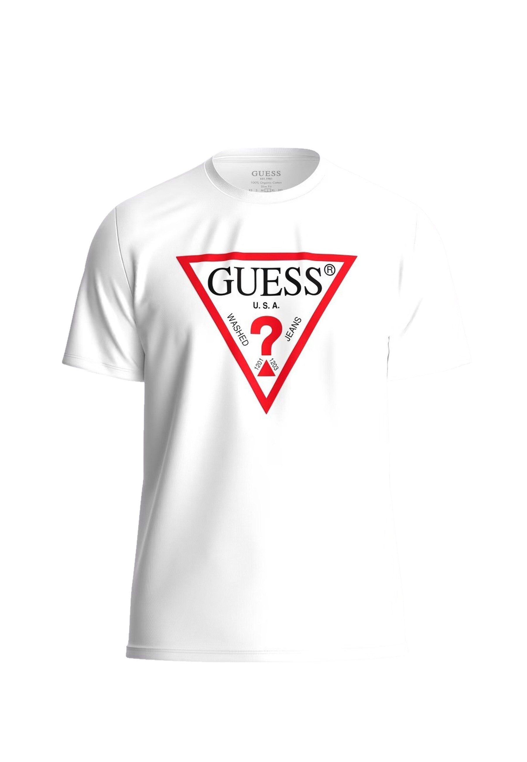 Guess T-Shirt Shirt Kurzarm T-Shirt CN SS ORIGINAL LOGO mit