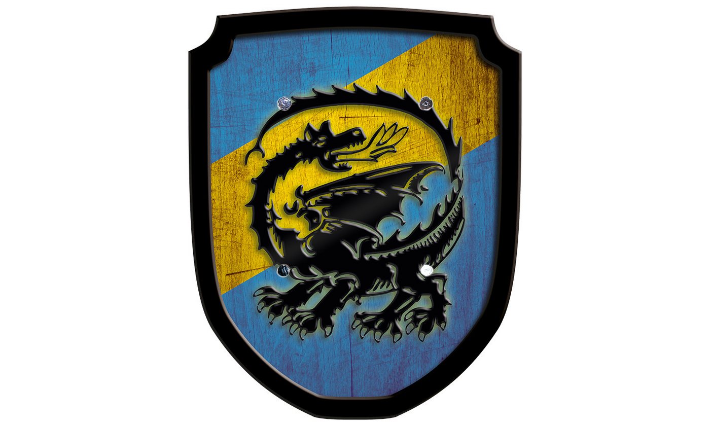 Holzspielerei Spielzeug-Ritterschild Wappenschild Drache