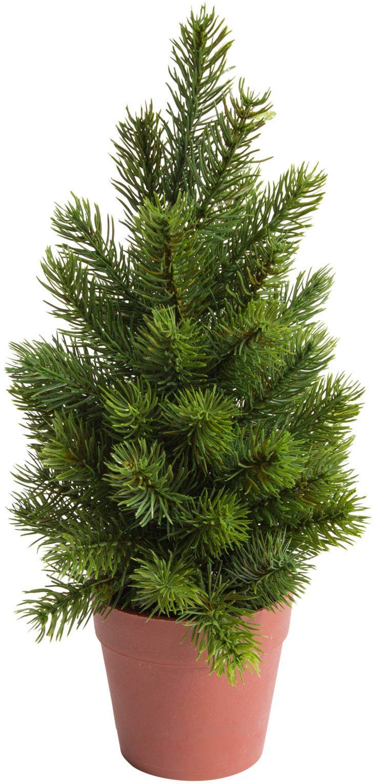 Künstliche Zimmerpflanze Tannenbaum im braunem Kunststofftopf