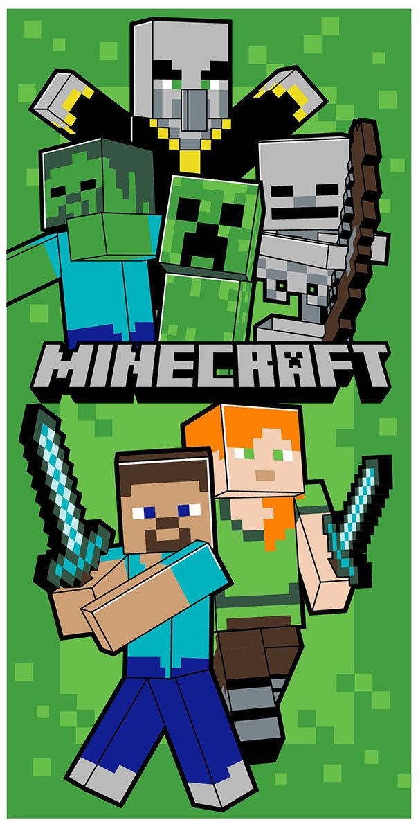 Jerry Fabrics Strandtücher Minecraft + Frozen Anna Elsa Strandtuch Handtuch günstig online kaufen