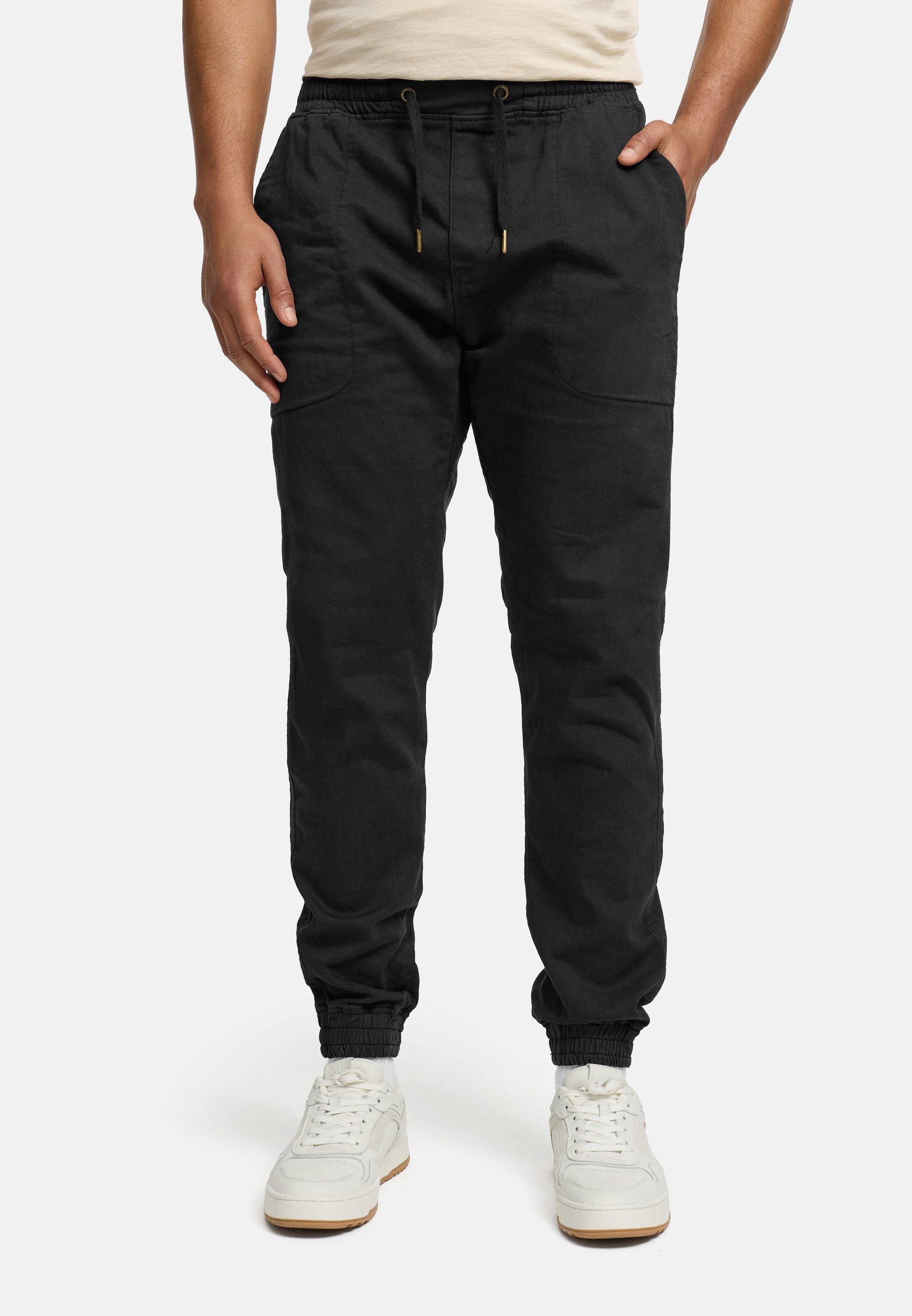 INDICODE Stoffhose Herren Nizar Herrenhose Freizeithose Männer mit elastischem Bund und Kordelzug