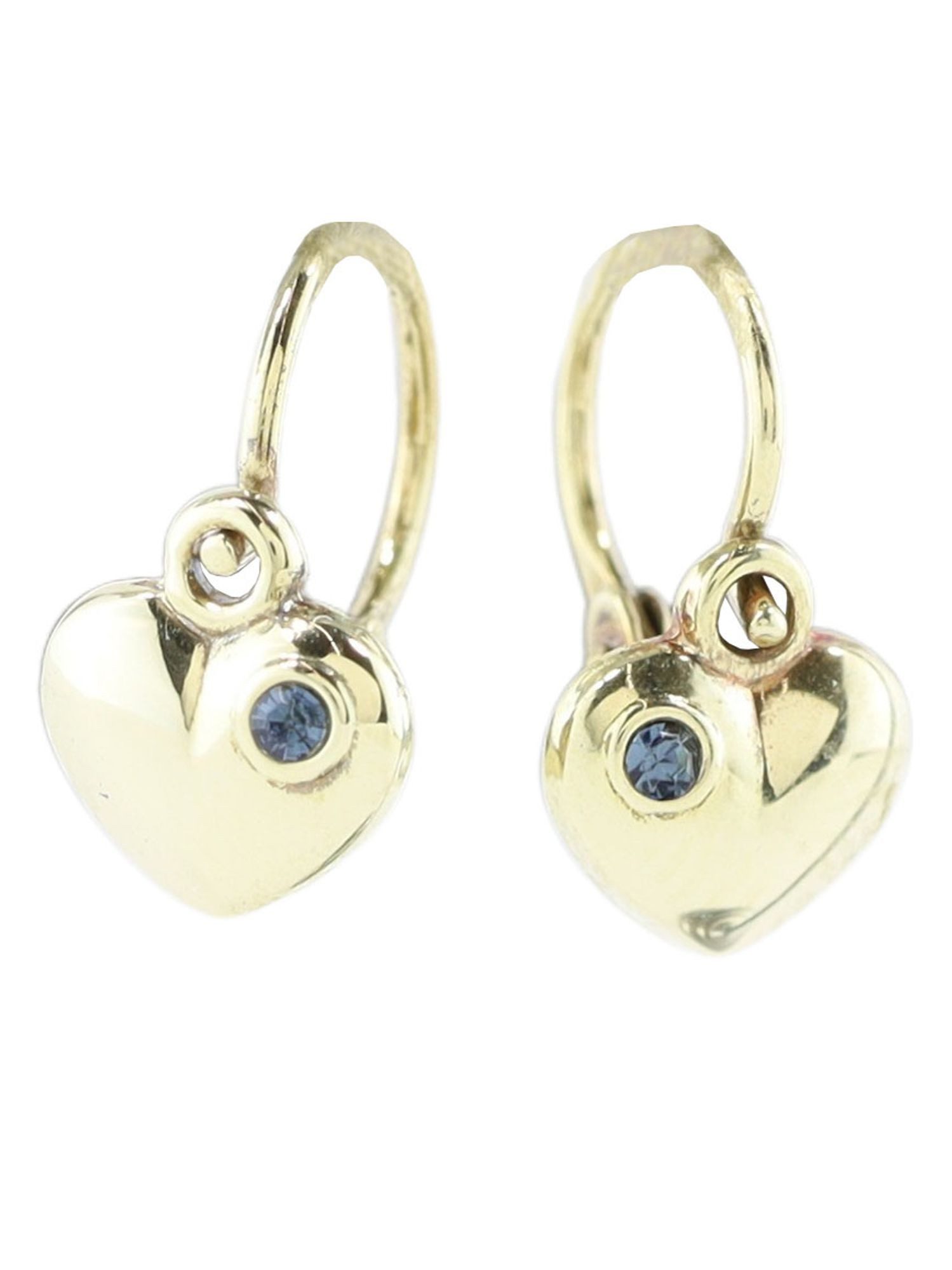 Miamar Ohrring-Set KI28, Miamar KI28 Mädchen Ohrringe Herz 14 Karat (585) Gelbgold Blau