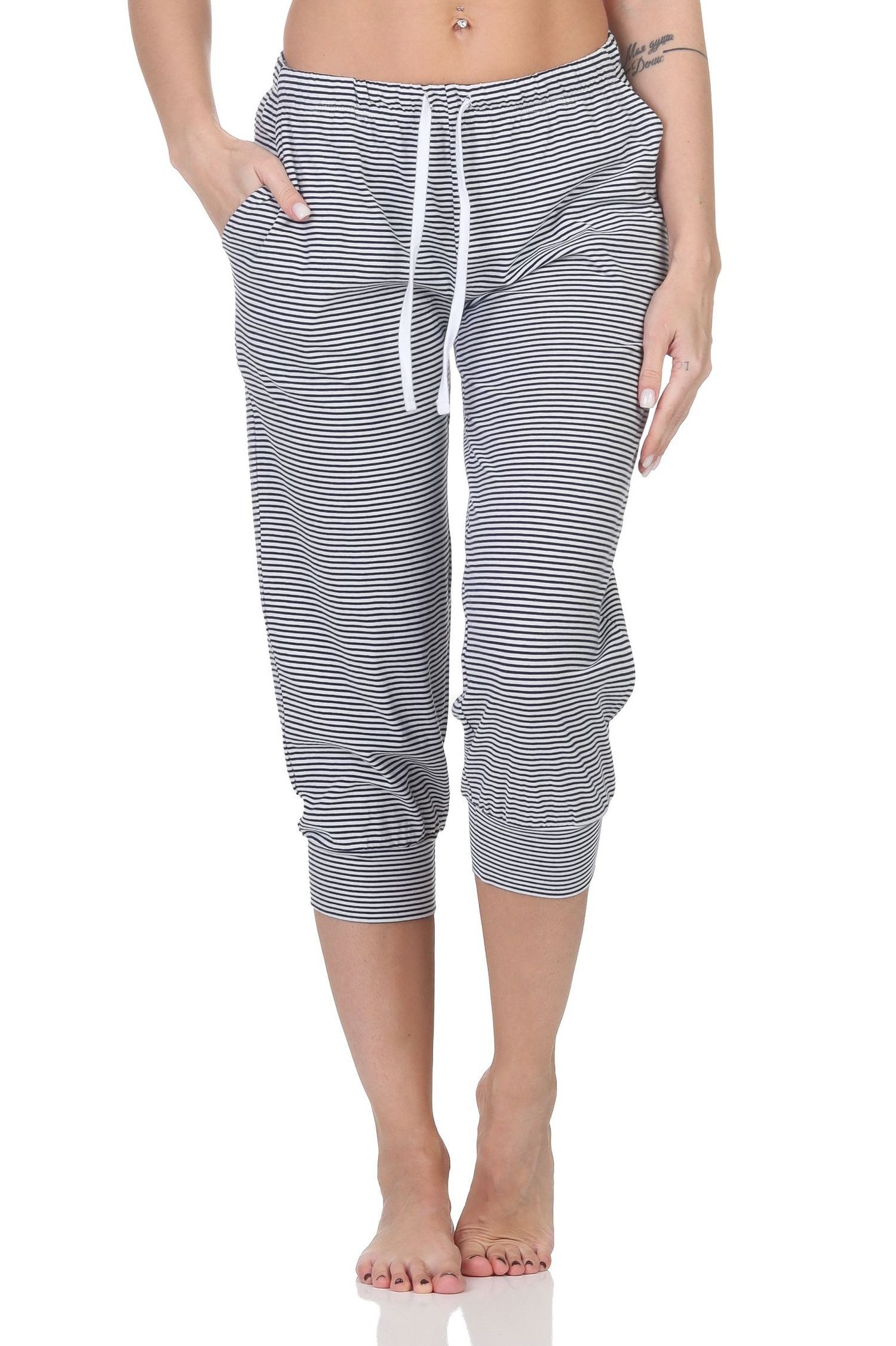 Normann Relaxanzug Damen Schlafanzug Pyjama Capri-Hose 3/4-lang - perfekt zu kombinieren