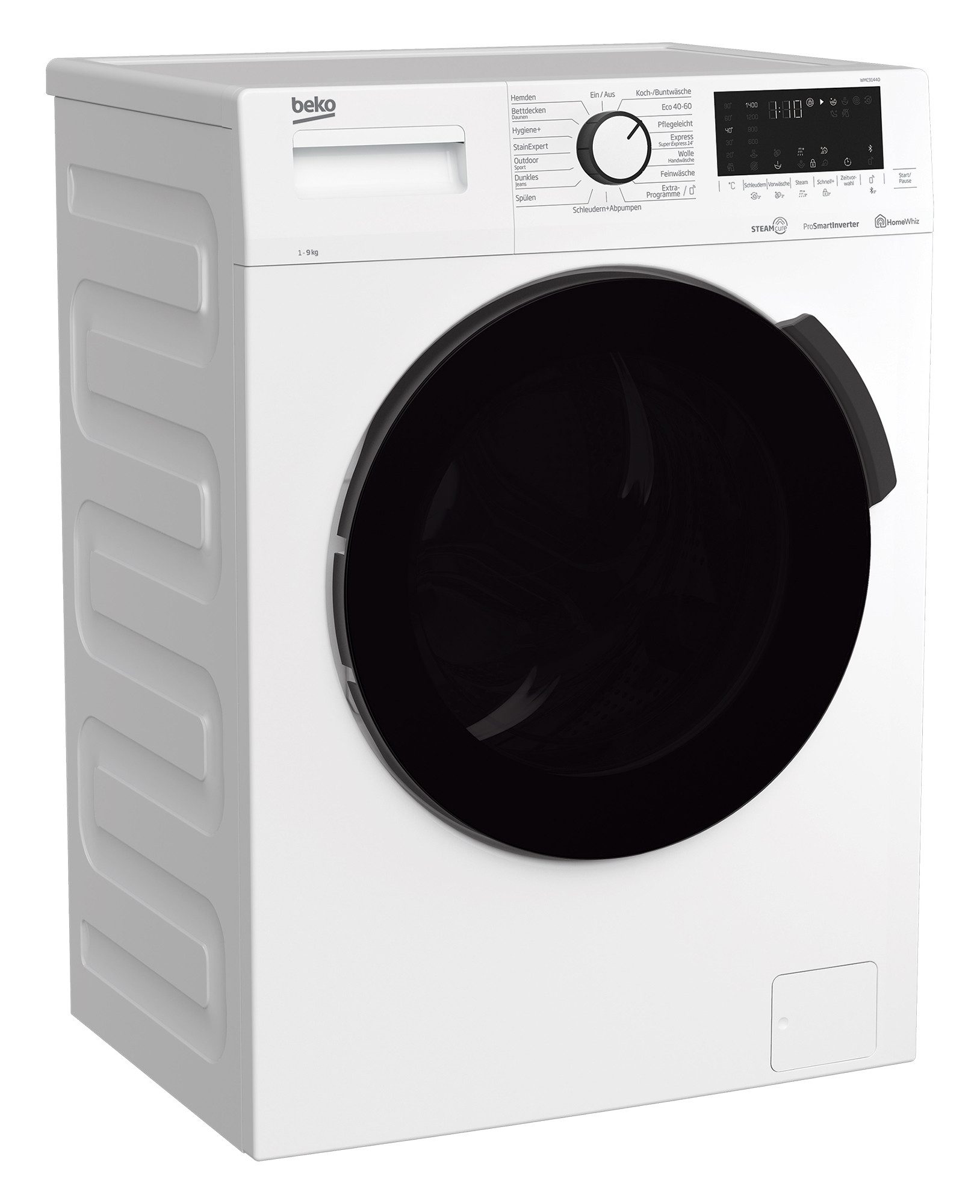 BEKO Waschmaschine WMC91440, 9 kg, 1400 U/min, AddXtra, 15 Programme, SteamCure, Bluetooth, Watersafe