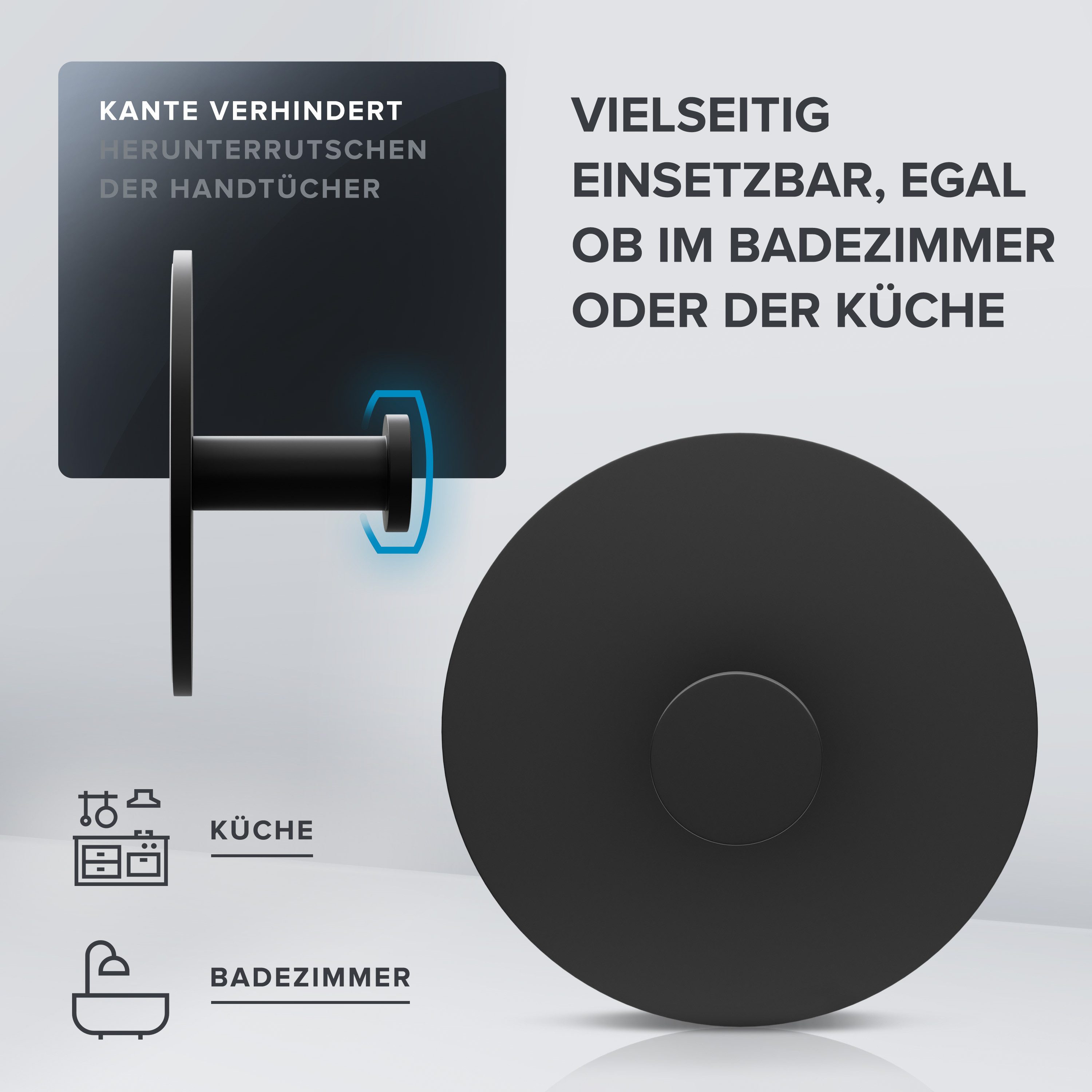 ovimar Handtuchhaken Danksoya, (1-St), aus Edelstahl in Schwarz zur Zum Kle günstig online kaufen