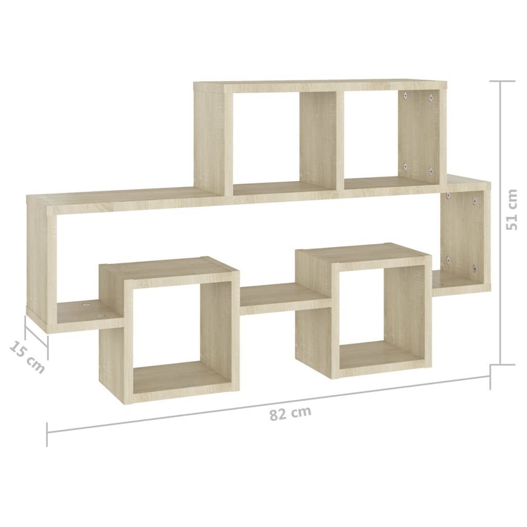 Wandregal cm 82x15x51 Regal Holzwerkstoff, Autoform Sonoma-Eiche in Eiche Sonoma vidaXL 1-tlg.