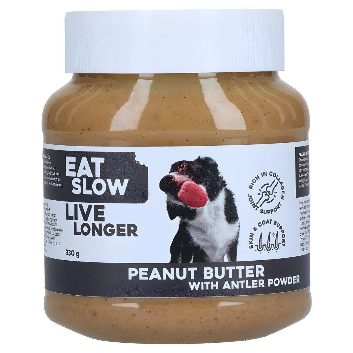 EAT SLOW LIVE LONGER Erdnussbutter + Kollagenpulver, Snack für: Hund