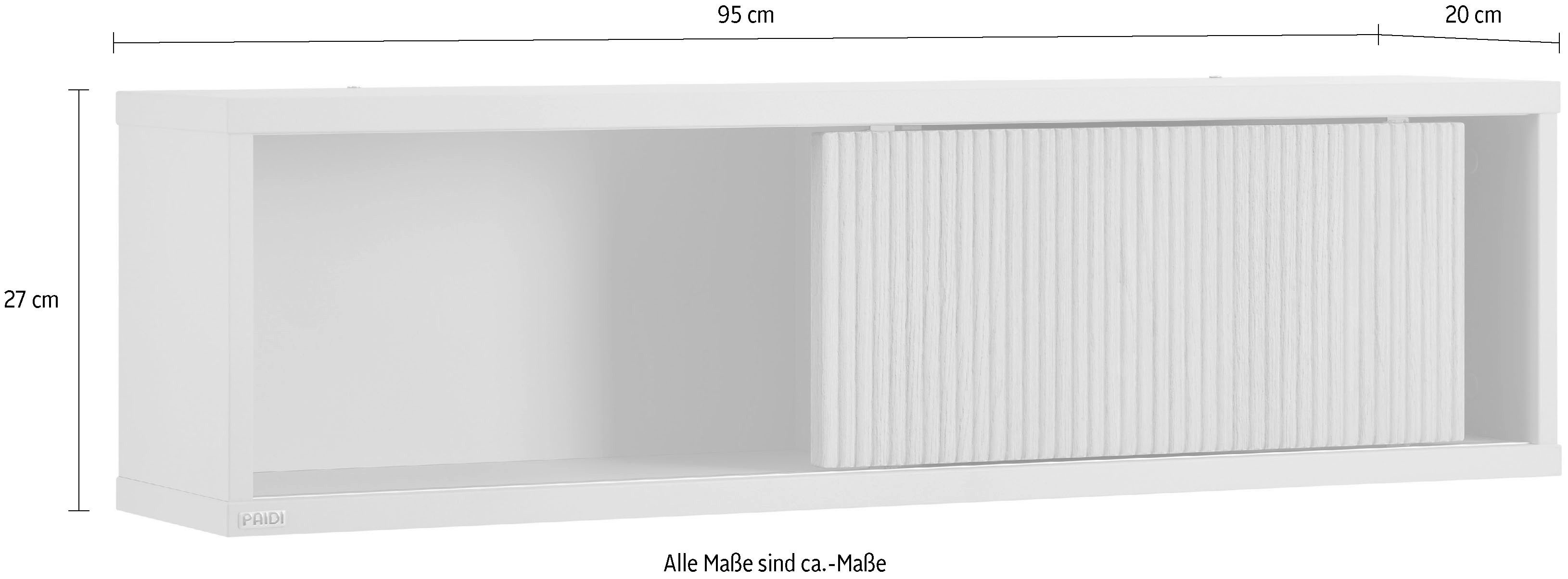 PAIDI Wandregal JONTE in Beige mit Schiebetür & 2 Fächern, Hängeregal, 20 Kg Tragkraft, Wandboard – Bild 5 von 5