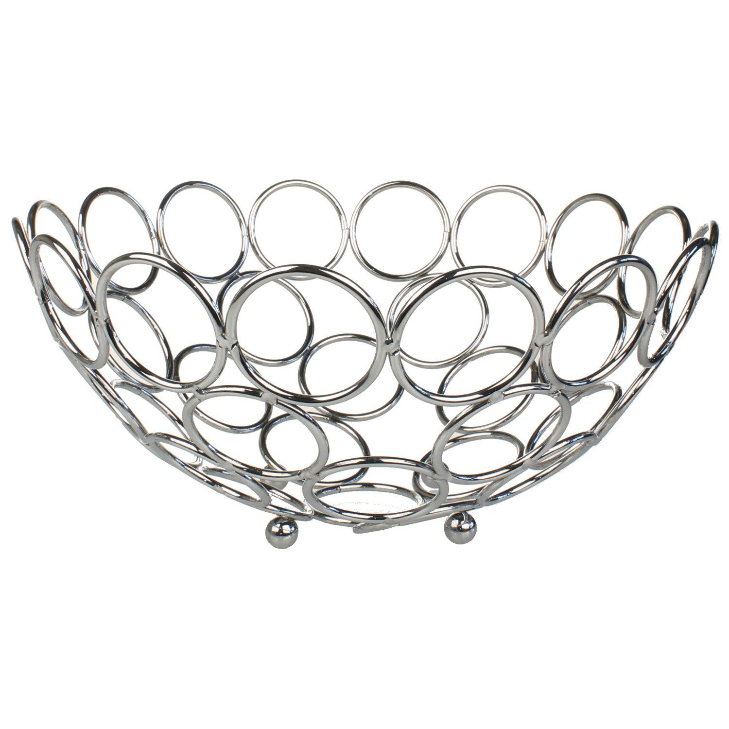Macosa Home Dekoschale Silber metall 25 cm Brotkorb modern Tischdeko, Tisch günstig online kaufen