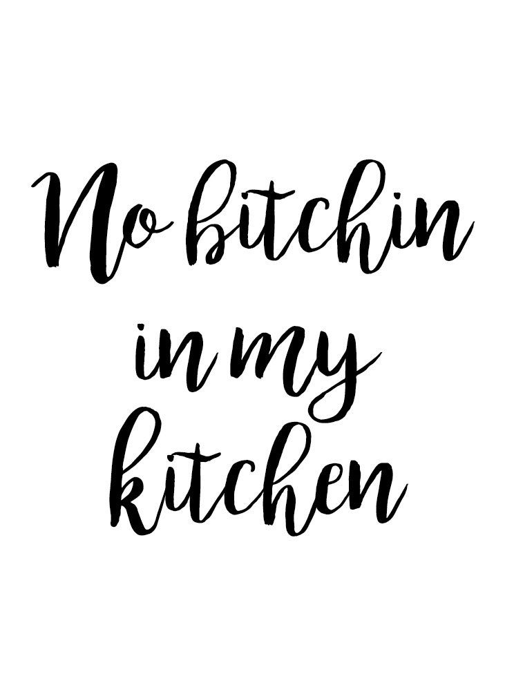 queence Wanddekoobjekt No bitchin in my kitchen, Schriftzug auf Stahlblech | Wandobjekte