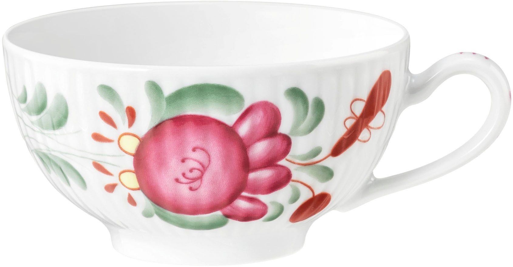 Seltmann Weiden Tasse Amina Ostfriesenrose, 1-tlg., Porzellan, Teetasse aus Porzellan mit Relief