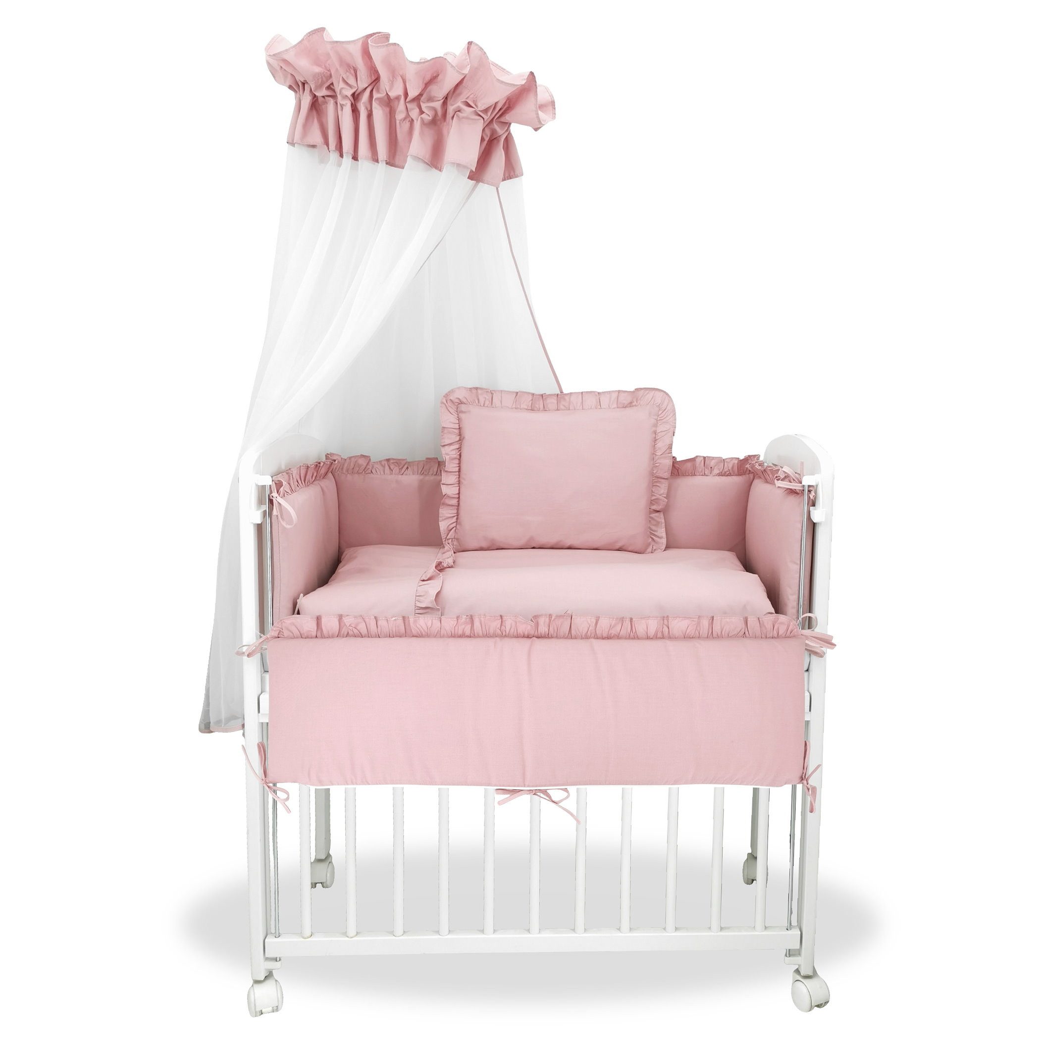 Baby-Delux Beistellbett Babybett Royal Rosa Rüsche, günstig online kaufen