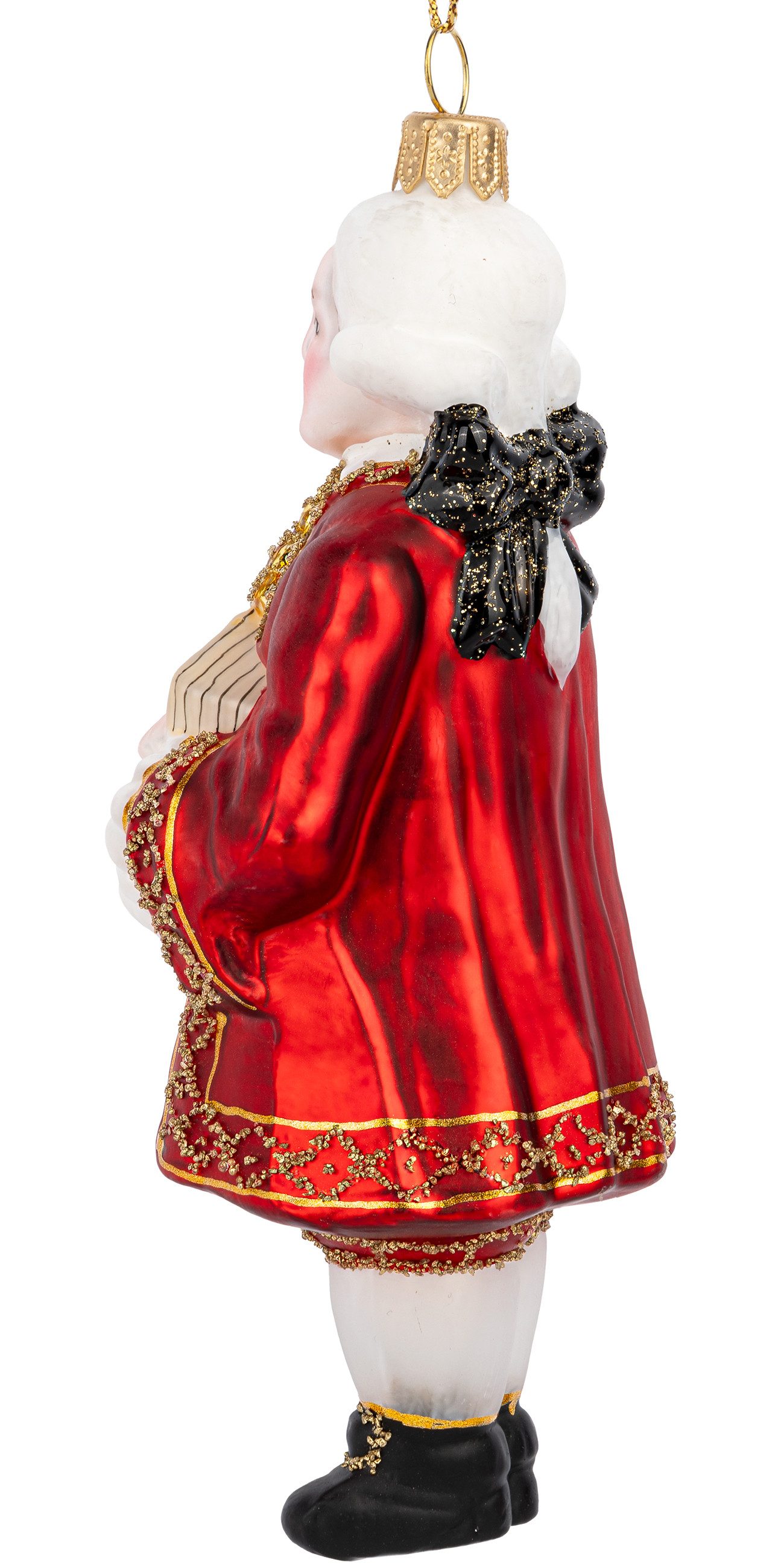 SIKORA Christbaumschmuck Mozart Besondere Weihnachtskugel Glas Figur Anhänger - BS825, Christbaumschmuck - Traditionell, authentisch & außergewöhnlich