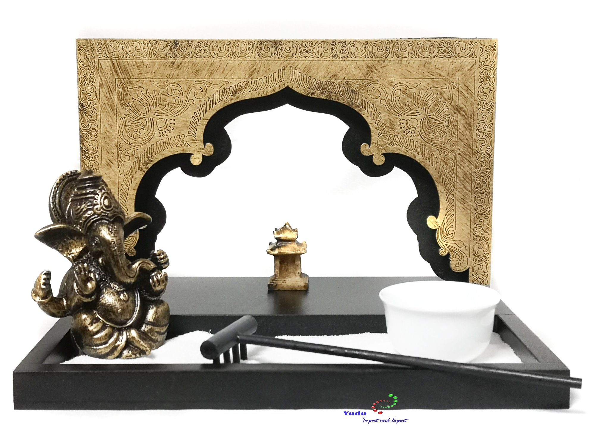 Yudu Dekofigur Zen-Garten mit Ganesha Figur Tempel Sand Nr:HY-1909 günstig online kaufen