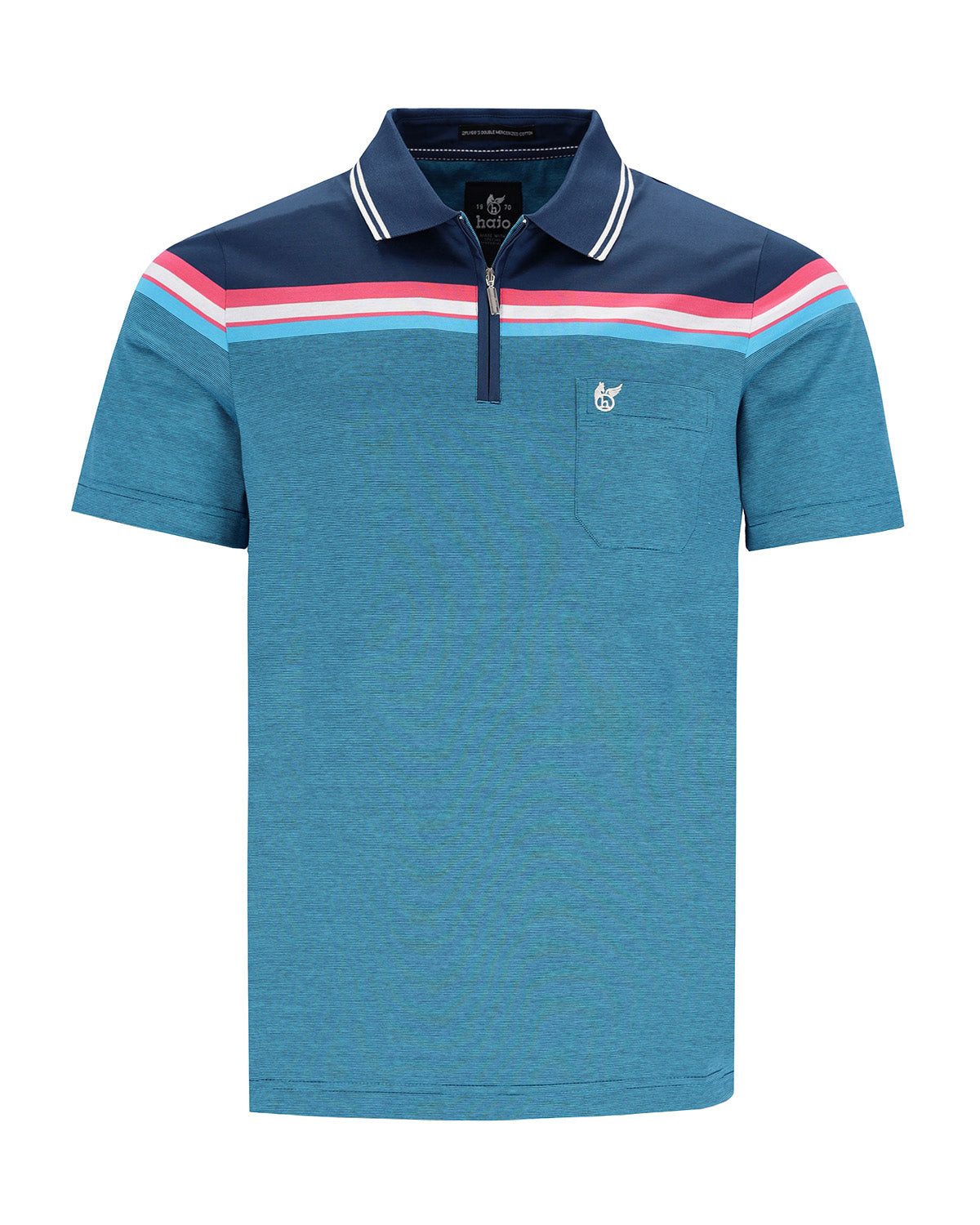 Hajo Poloshirt Poloshirt mit Zip und Flächenteiler