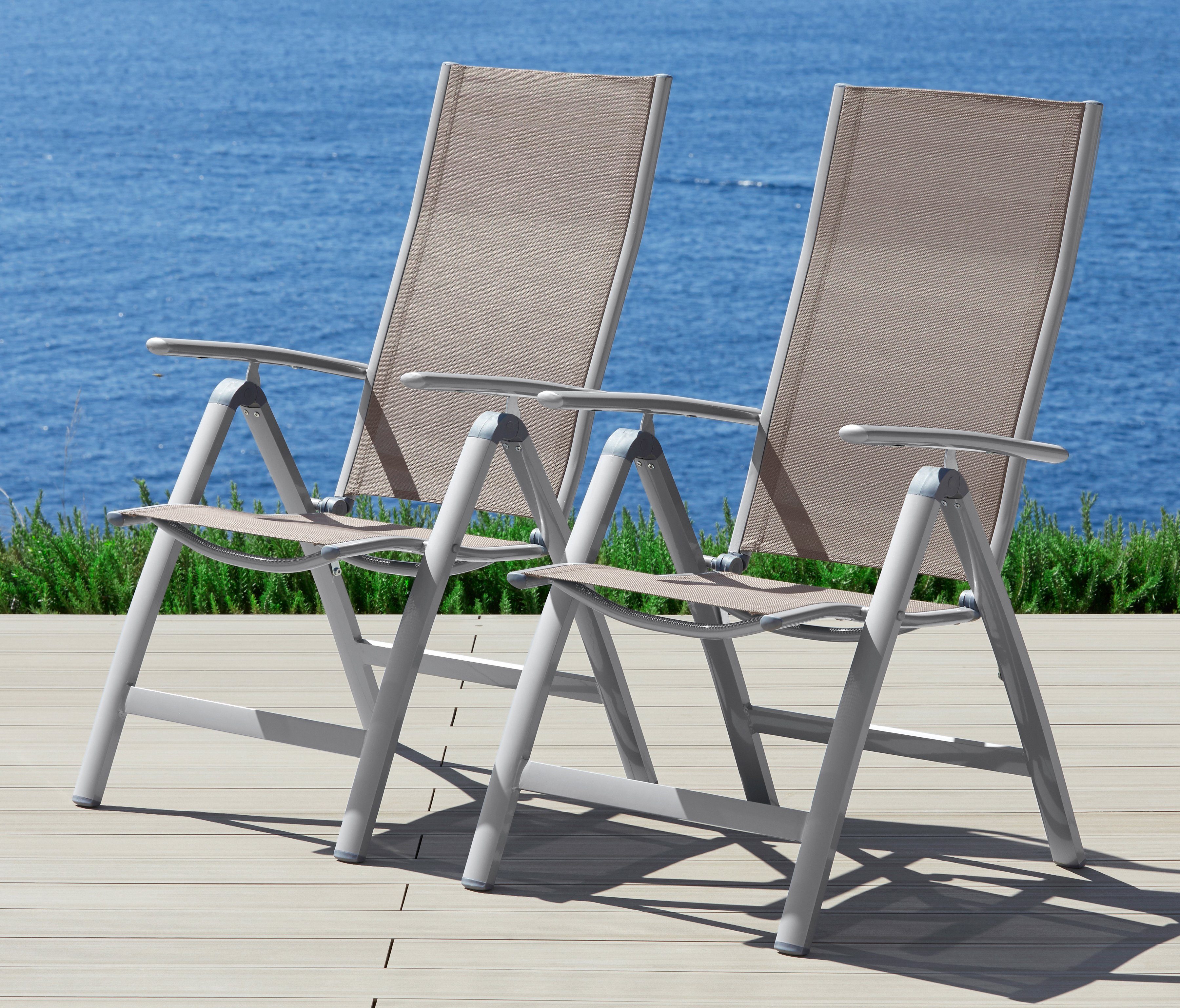 MERXX Gartenstuhl »Amalfi«, (2er Set), Alu/Textil, verstellbar online