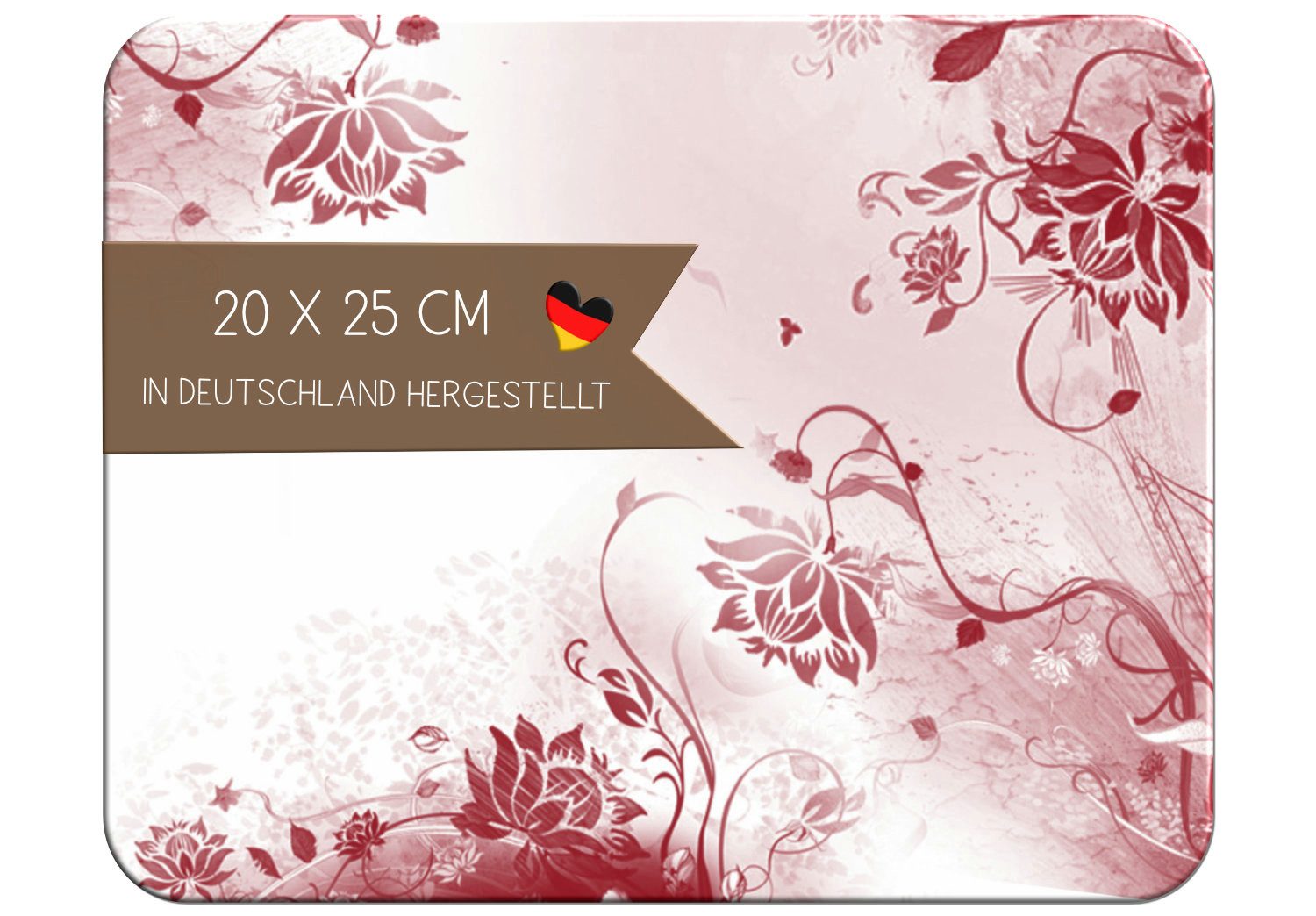 CreaDesign Frühstücksbrett Kinder Blumen Rot Brettchen, Kunststoff, 20x25 cm, Kunststoff, (1-St)