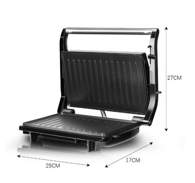 XDeer Kontaktgrill Kontaktgrill für Sandwiches,Steak und als Panini Grill, Toastplatte, 750,00 W, Sandwich Maker mit Antihaftbeschichtung, geöffnete 180°