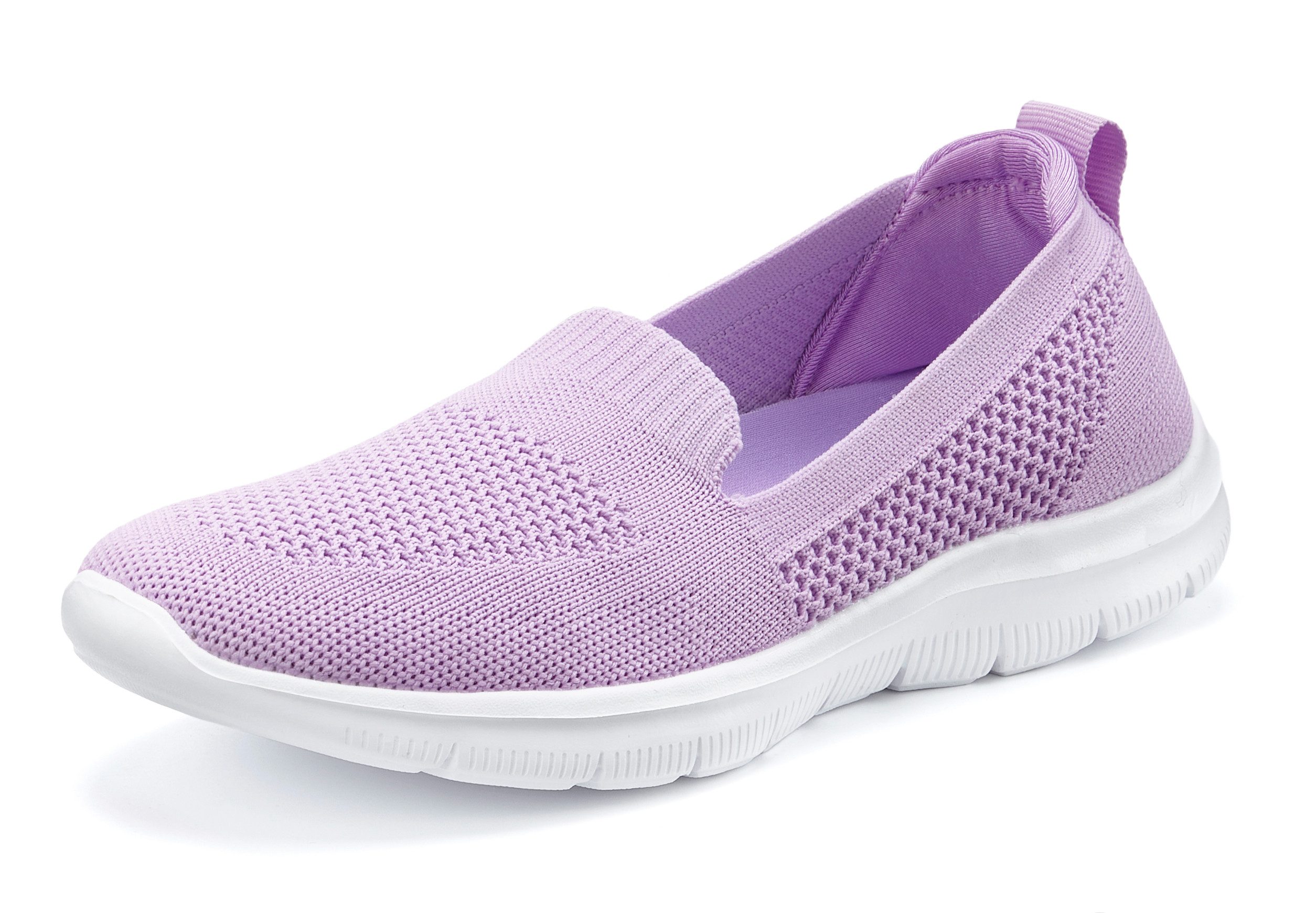 LASCANA Halbschuh, Sneaker, Slip-On-Sneaker, Slipper aus bequemen Textil-Material zum Reinschlüpfen VEGAN