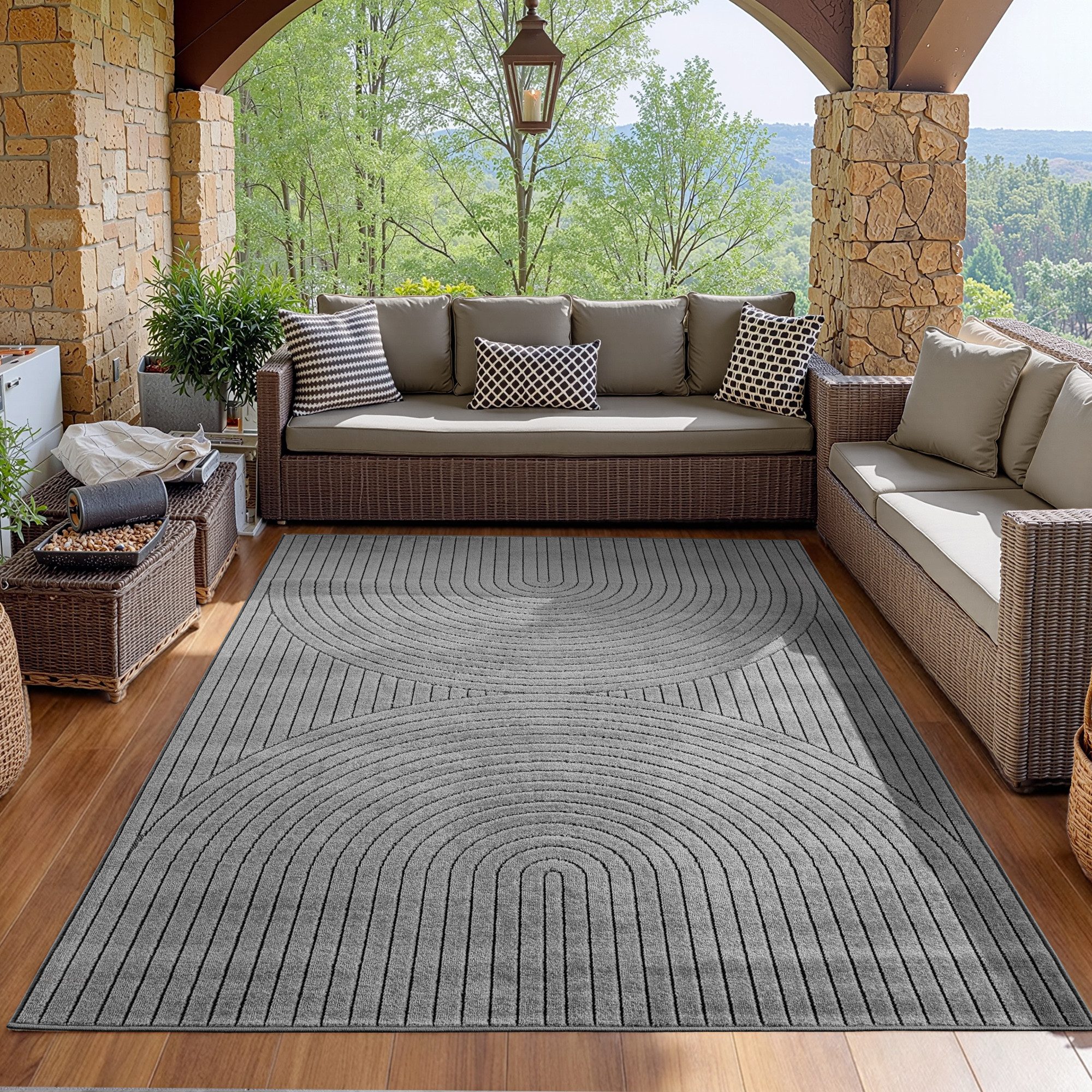 SIMPEX24 Outdoorteppich Skandinavischer 3D Design, Rechteckig, Höhe: 5 mm, günstig online kaufen