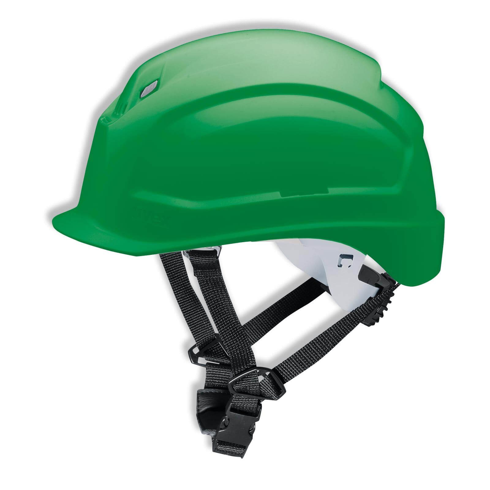 - Schutzhelm 4-Punkt pheos Arbeitsschutz-Helm S-KR Uvex Vormontierter grün Kinnriemen -