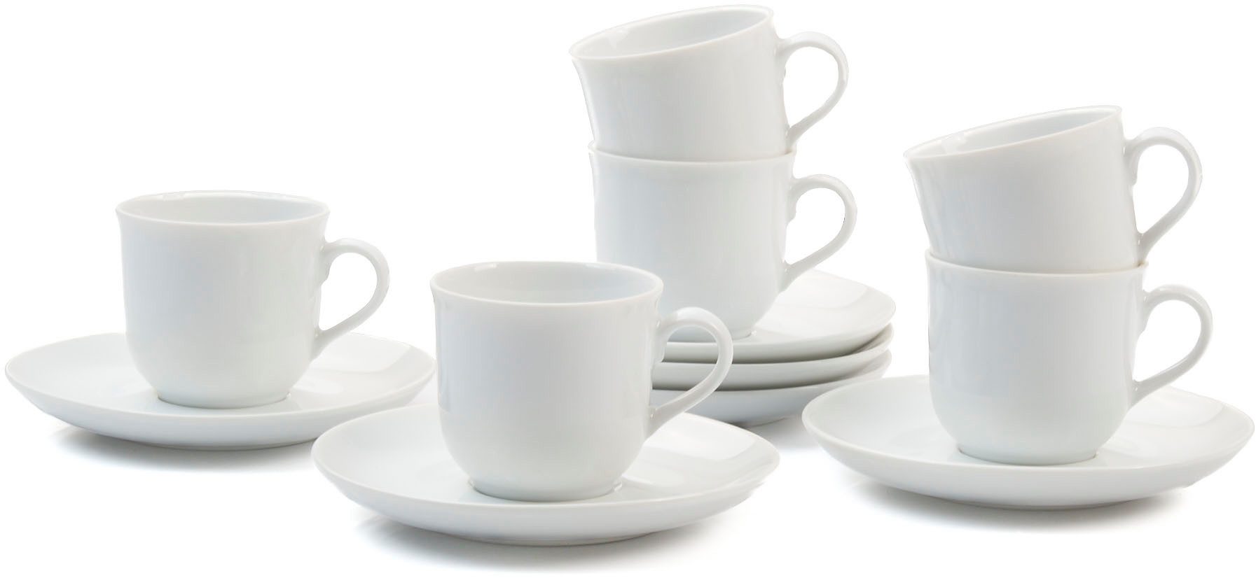 Retsch Arzberg Espressotasse Bianca, Porzellan, 6 Чашки, 6 Untertassen