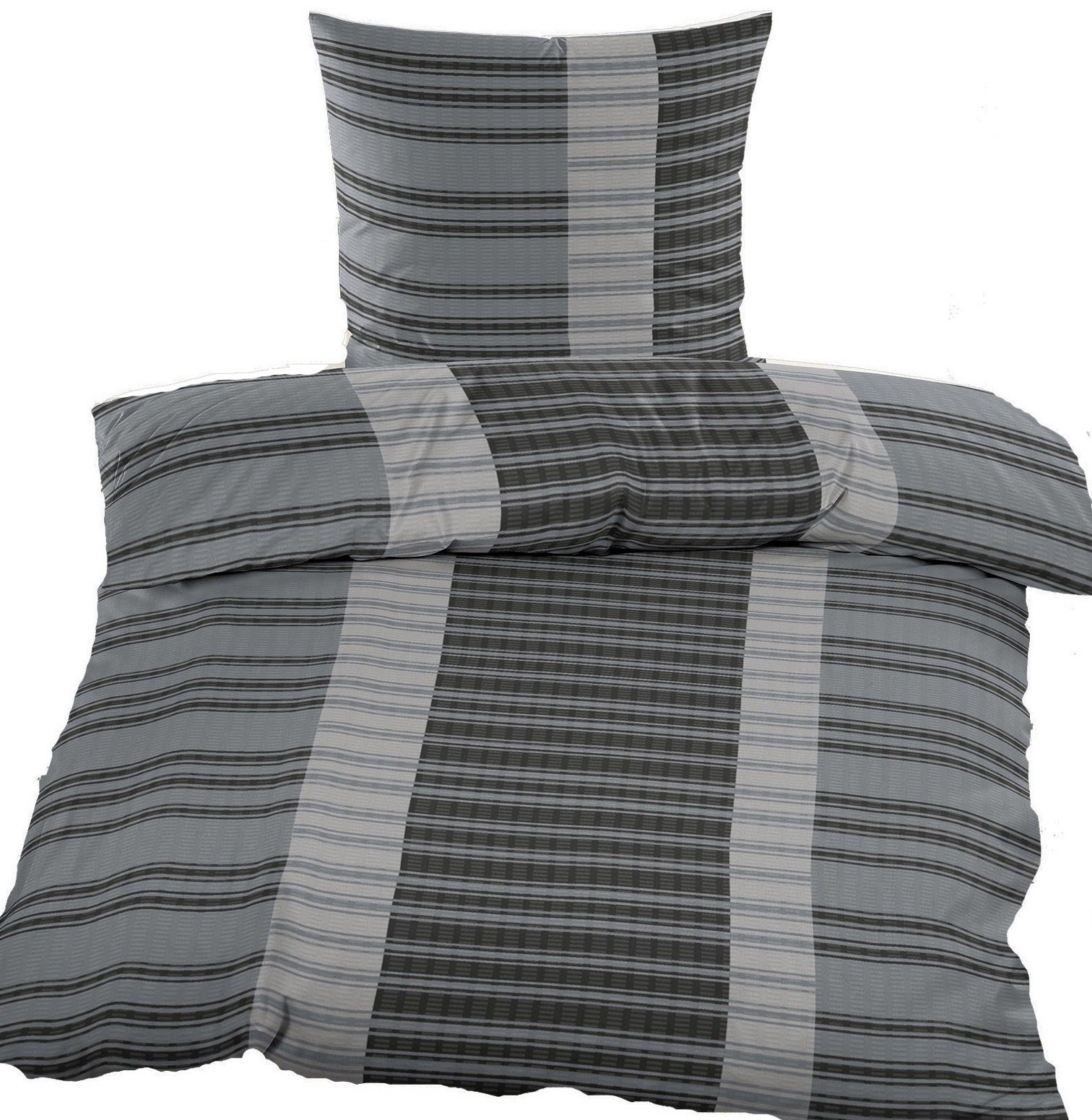 KH-Haushaltshandel Bettwäsche 4-tlg. Seersucker Bettwäsche 2x (135x200 +80x günstig online kaufen