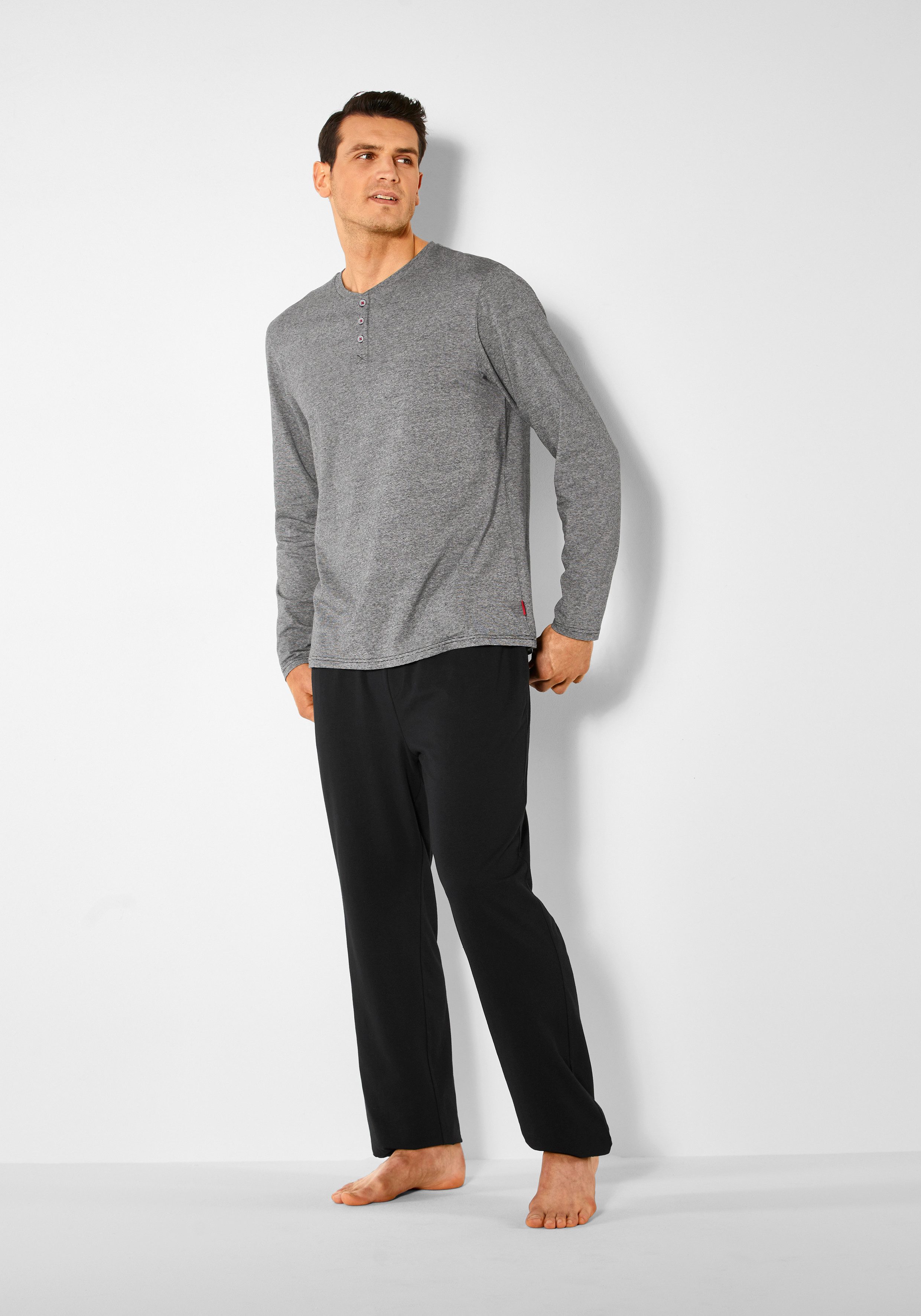 s.Oliver Pyjama, (2 tlg., 1 Stück), Schlafanzug mit Knopfleiste günstig online kaufen