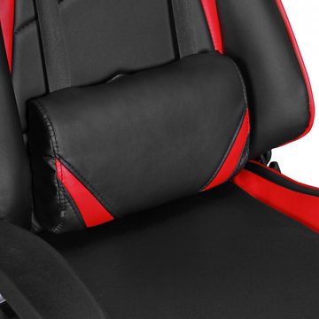 Lomadox Bürostuhl, Gaming Stuhl Kunstleder in schwarz mit rot, B/H/T ca. 100/140/70cm
