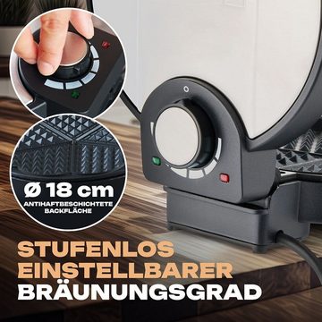 CLATRONIC Waffeleisen WA 3492, Waffeleisen 18cm Backfläche, antihaftbeschichtet